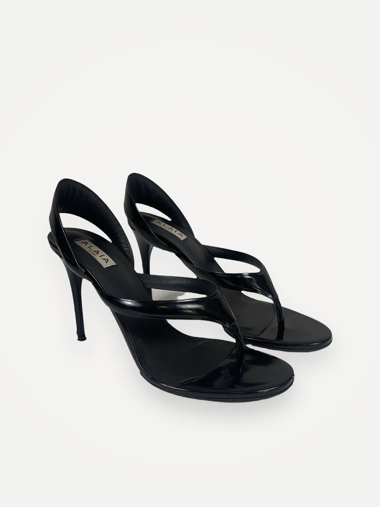 Alaia Alaïa Tong 90 patent-leather sandals Heels Size US 10 / IT 40 - 2 Thumbnail