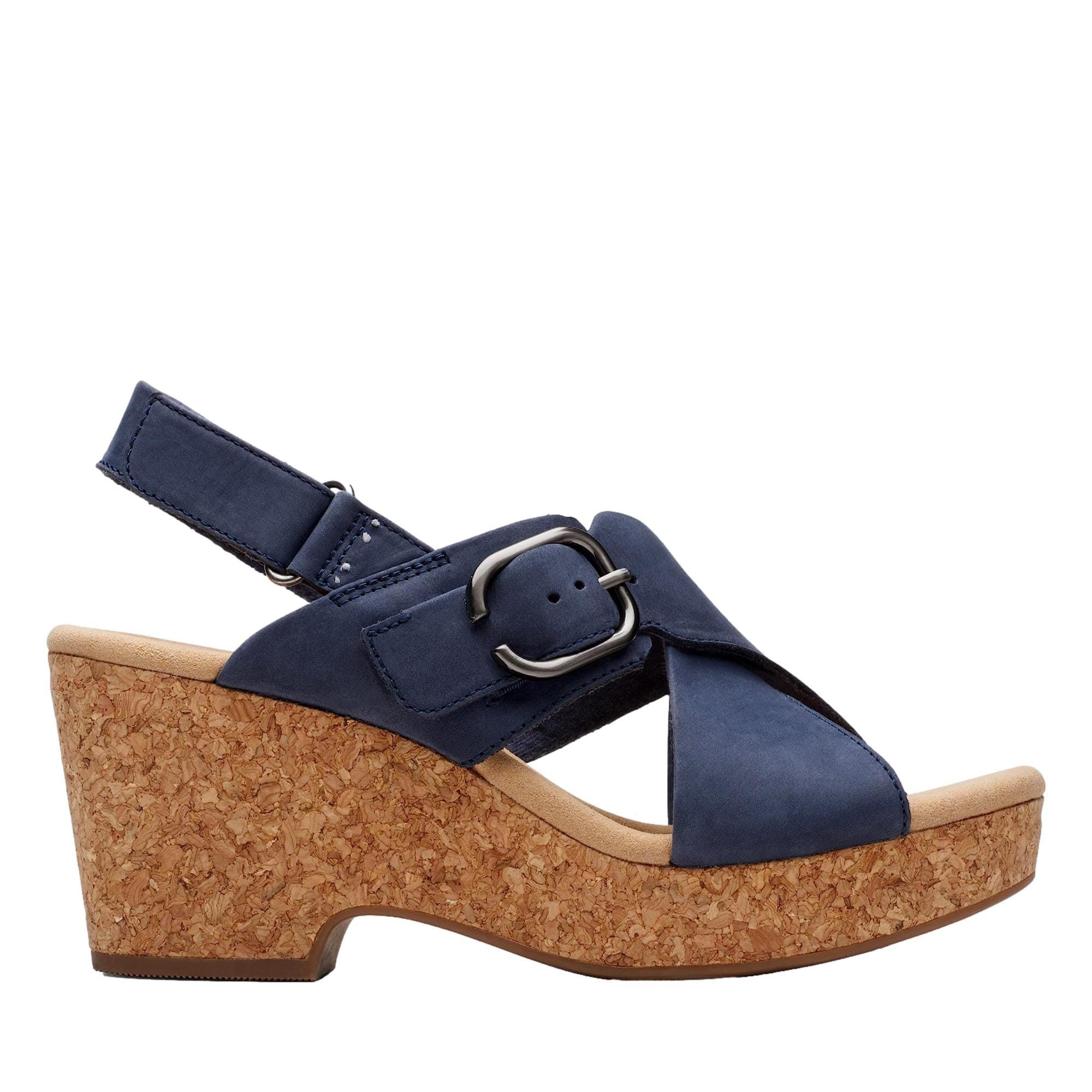 Clarks Giselle Dove Wedge Sandal Navy 26177146 Size US 11 / IT 41 - 3 Thumbnail