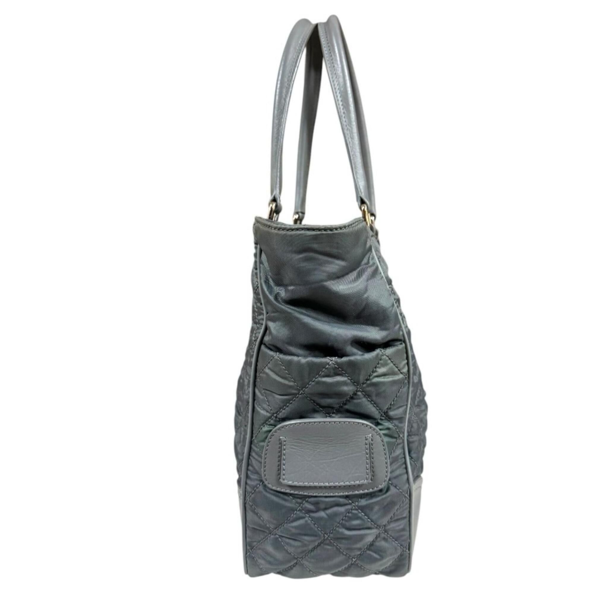 Chanel Chanel Paris New York Line Coco Mark Tote Bag, Nylon A33100, Gray, Women's CHANEL Size ONE SIZE - 5 Thumbnail