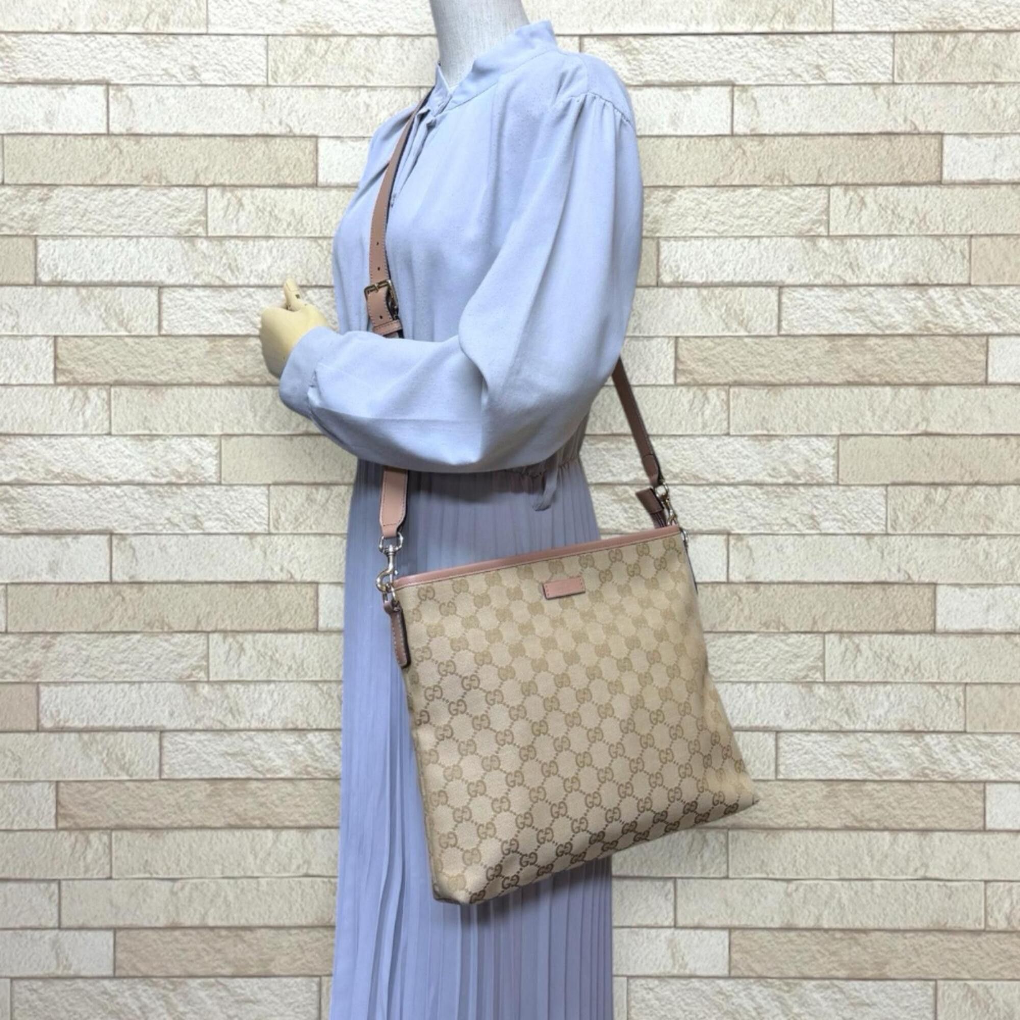 Gucci Gucci GG Canvas Shoulder Bag, 388924, Beige, Women's, GUCCI Size ONE SIZE - 2 Thumbnail
