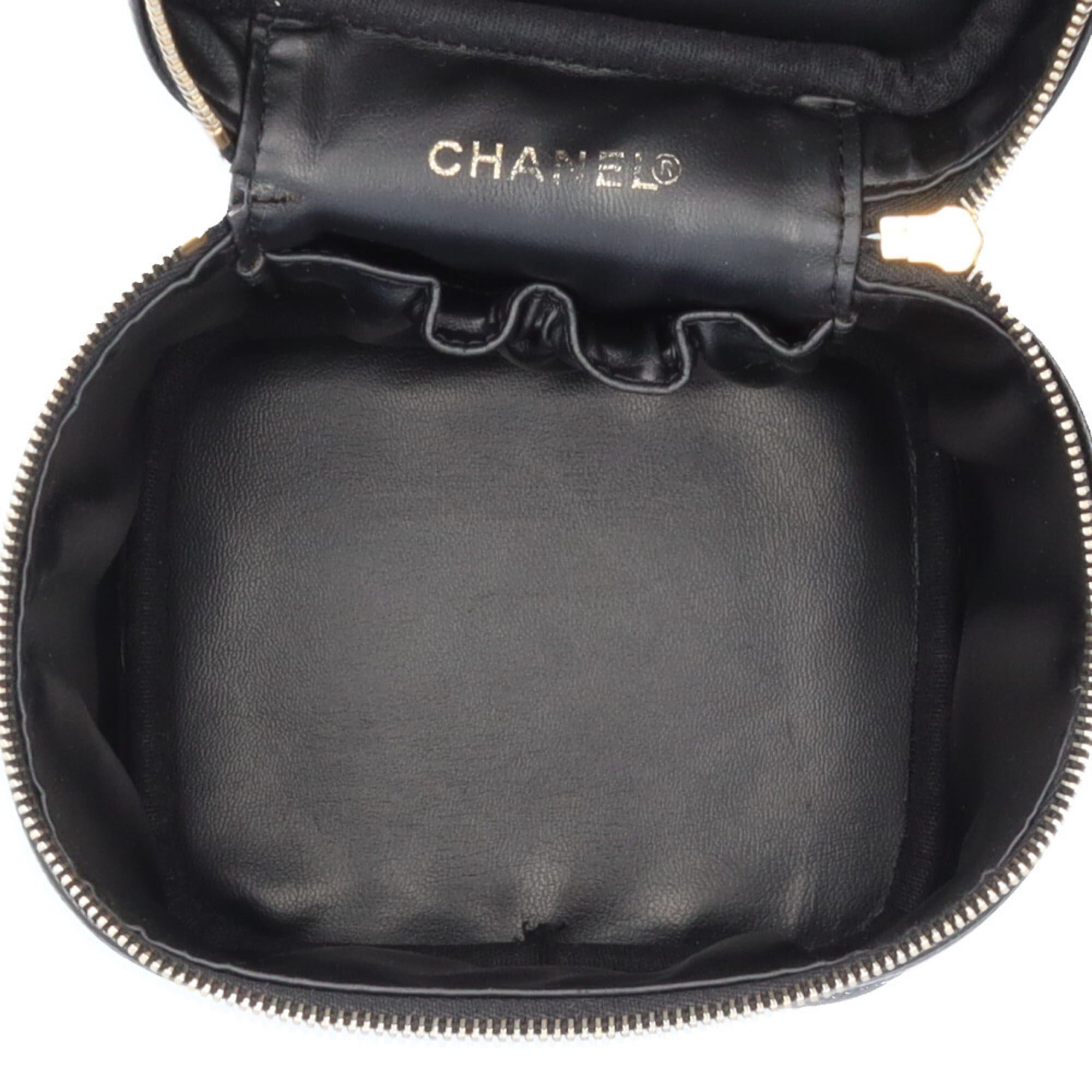 Chanel Chanel Vertical Vanity Case with Coco Mark Handbag, Caviar Skin, A01998, Black, Women's CHANEL Size ONE SIZE - 8 Thumbnail
