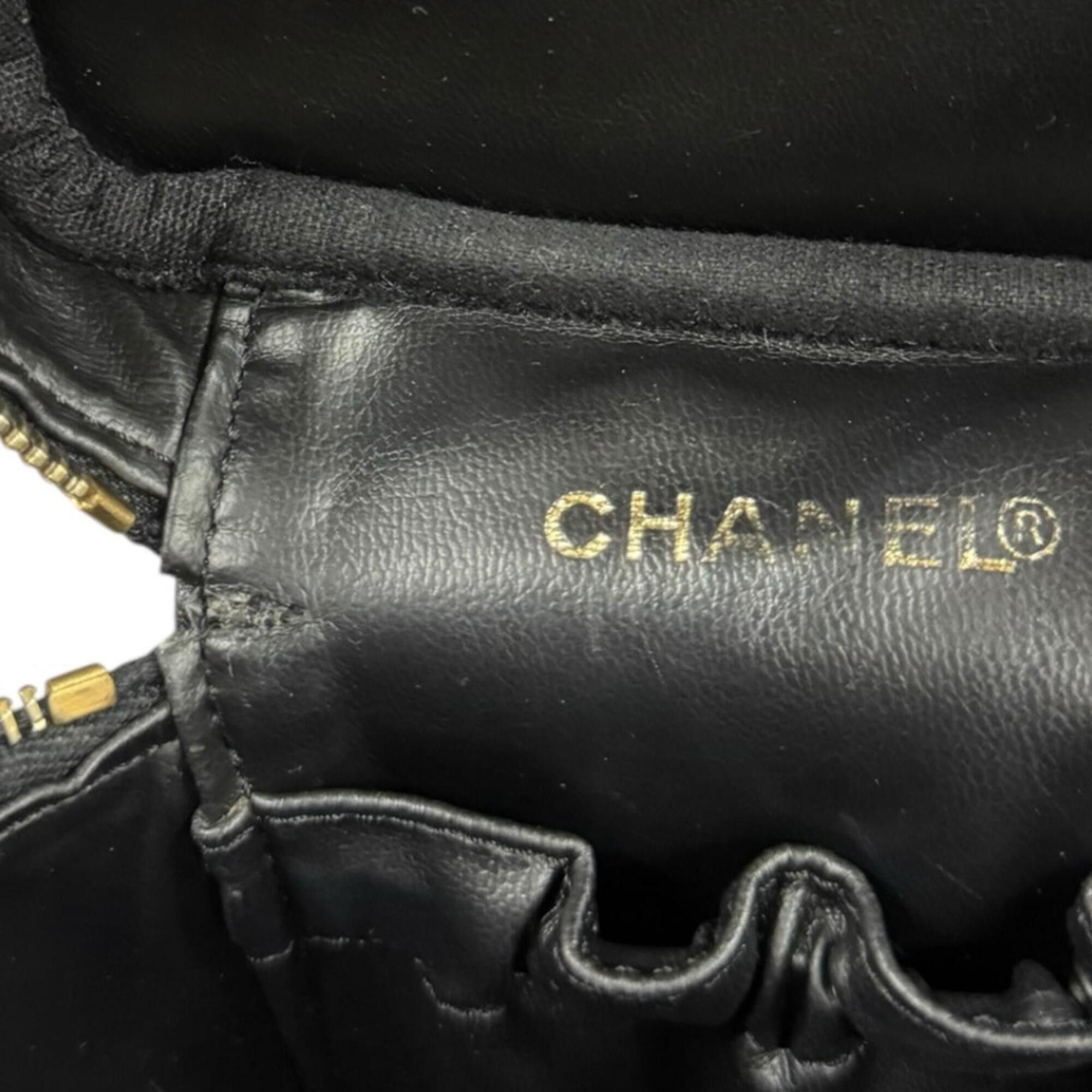 Chanel Chanel Vertical Vanity Case with Coco Mark Handbag, Caviar Skin, A01998, Black, Women's CHANEL Size ONE SIZE - 11 Thumbnail