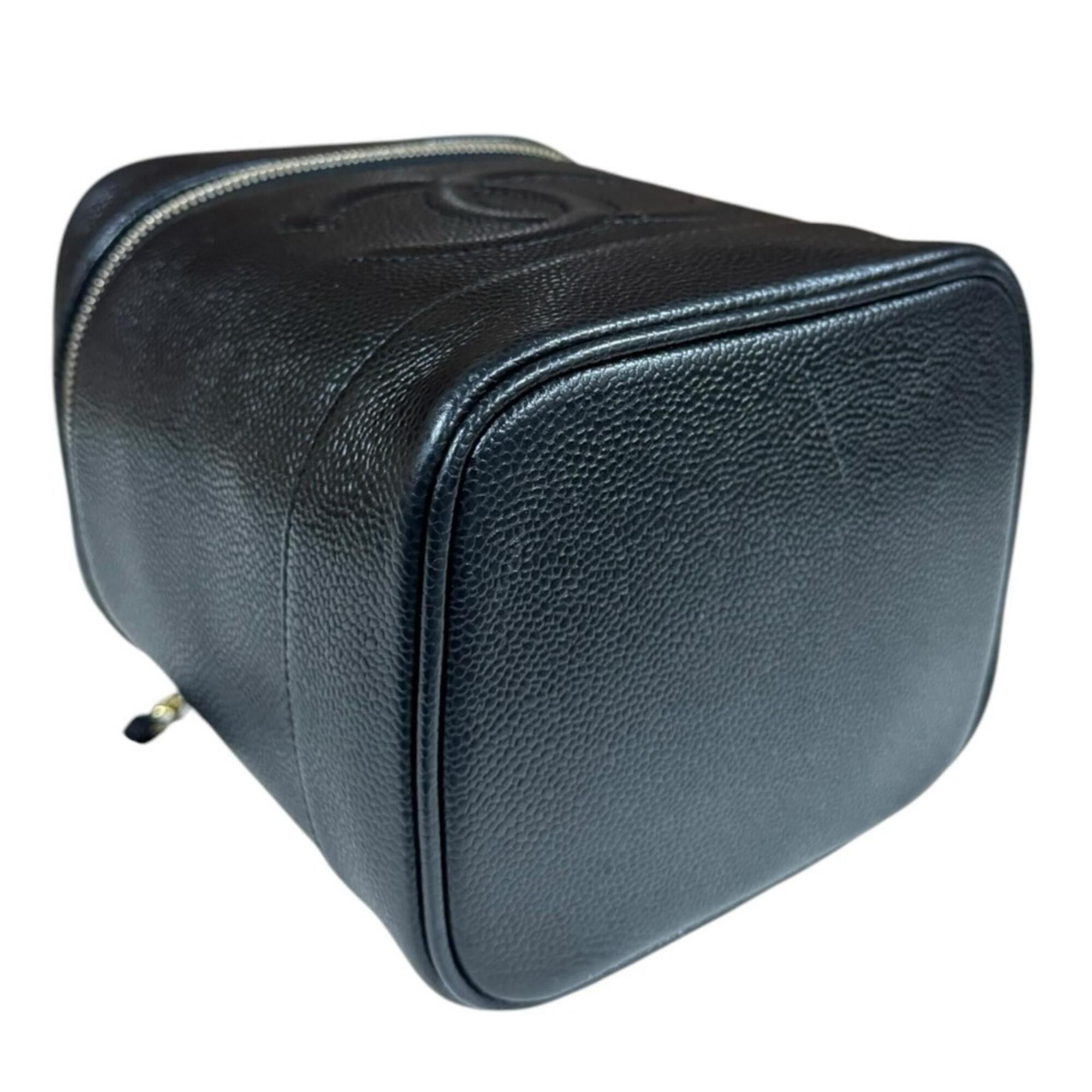 Chanel Chanel Vertical Vanity Case with Coco Mark Handbag, Caviar Skin, A01998, Black, Women's CHANEL Size ONE SIZE - 6 Thumbnail