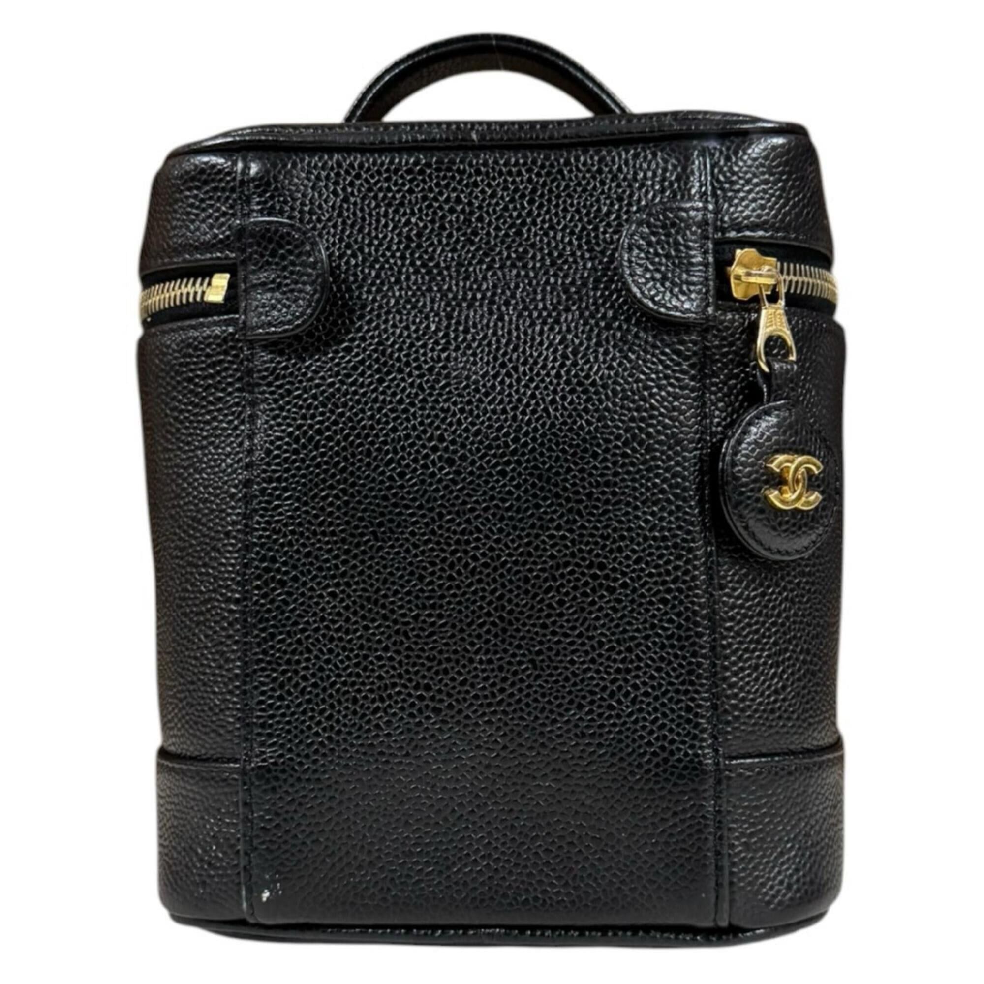 Chanel Chanel Vertical Vanity Case with Coco Mark Handbag, Caviar Skin, A01998, Black, Women's CHANEL Size ONE SIZE - 3 Thumbnail