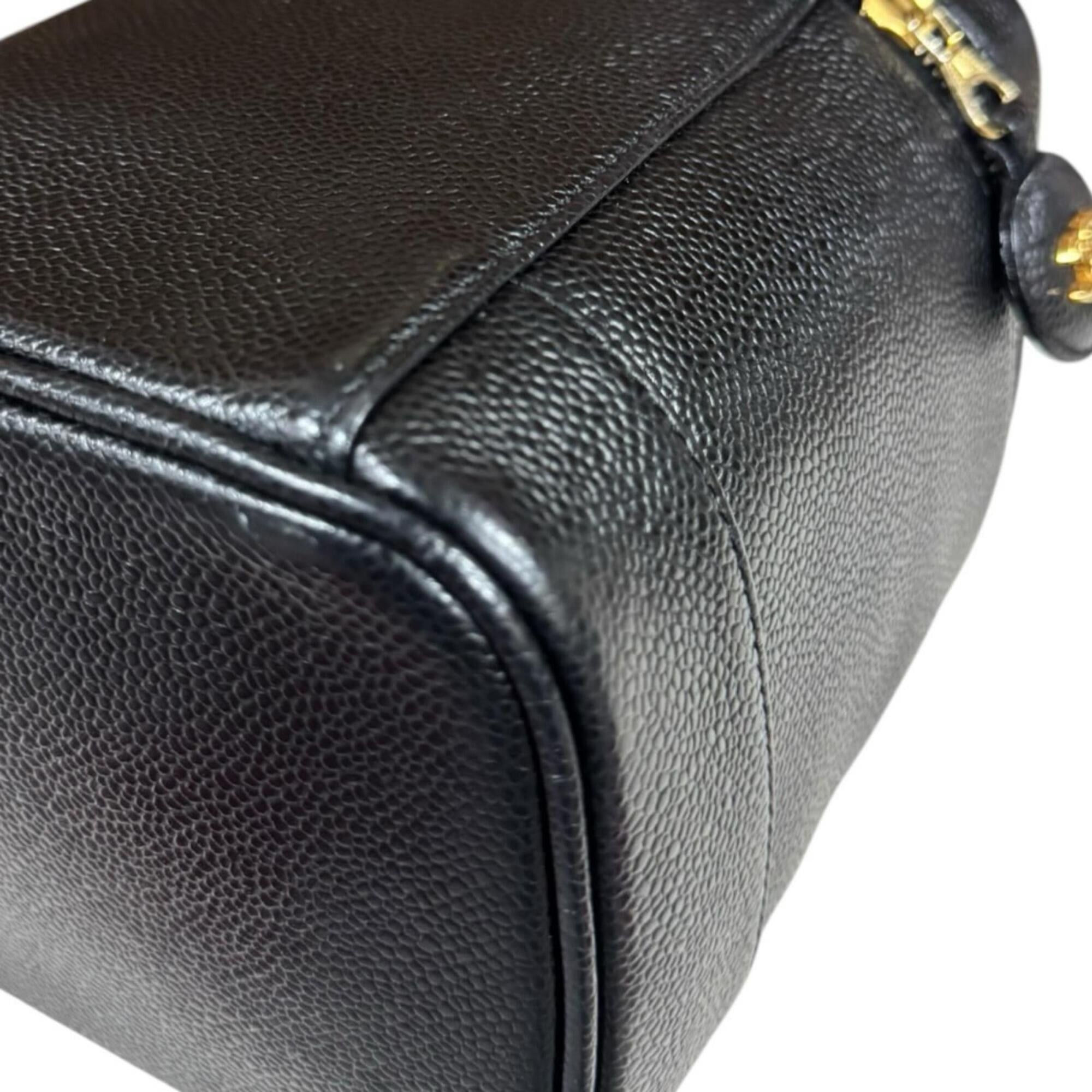 Chanel Chanel Vertical Vanity Case with Coco Mark Handbag, Caviar Skin, A01998, Black, Women's CHANEL Size ONE SIZE - 14 Thumbnail