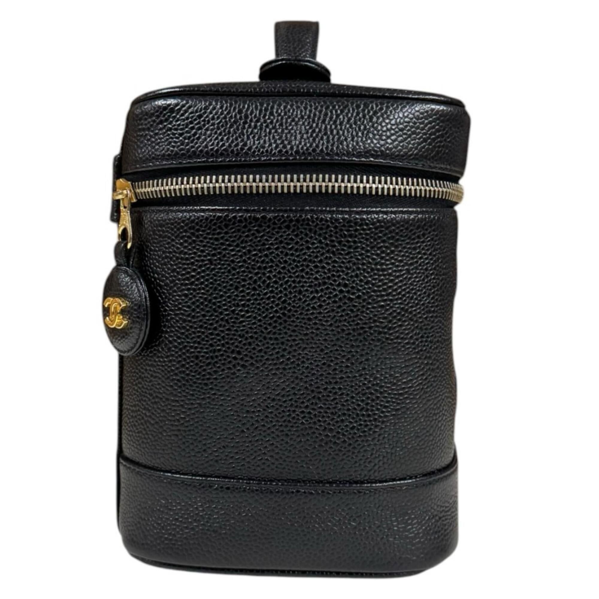 Chanel Chanel Vertical Vanity Case with Coco Mark Handbag, Caviar Skin, A01998, Black, Women's CHANEL Size ONE SIZE - 4 Thumbnail