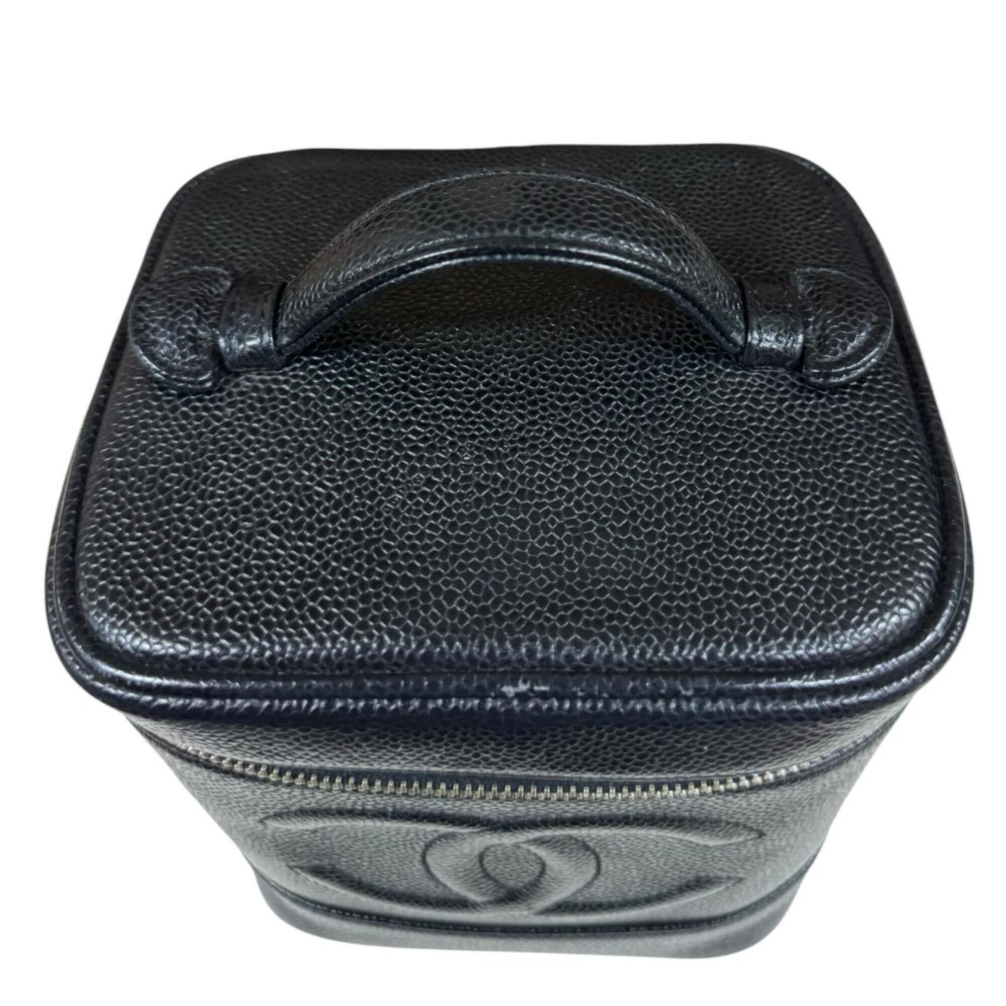 Chanel Chanel Vertical Vanity Case with Coco Mark Handbag, Caviar Skin, A01998, Black, Women's CHANEL Size ONE SIZE - 15 Thumbnail