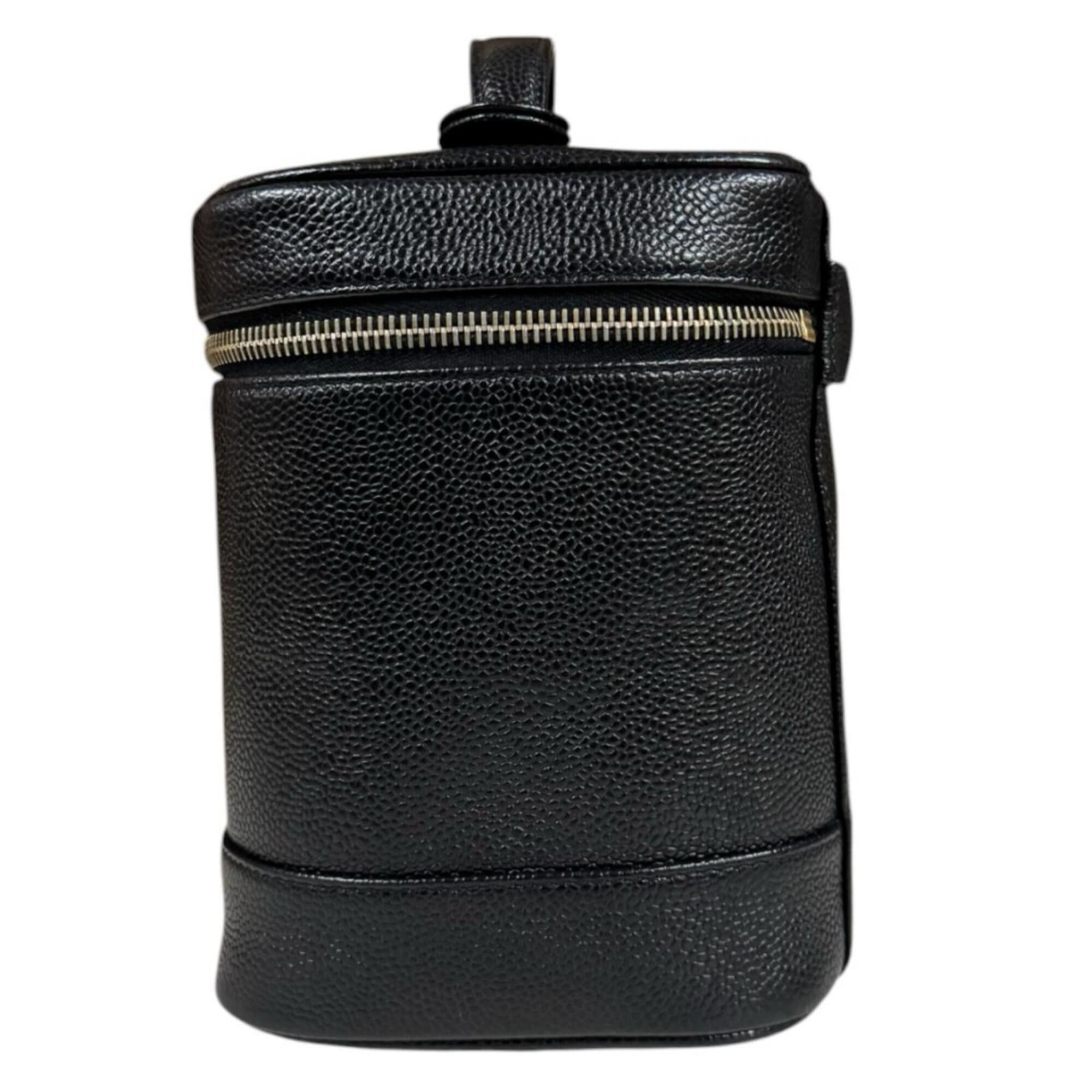 Chanel Chanel Vertical Vanity Case with Coco Mark Handbag, Caviar Skin, A01998, Black, Women's CHANEL Size ONE SIZE - 5 Thumbnail