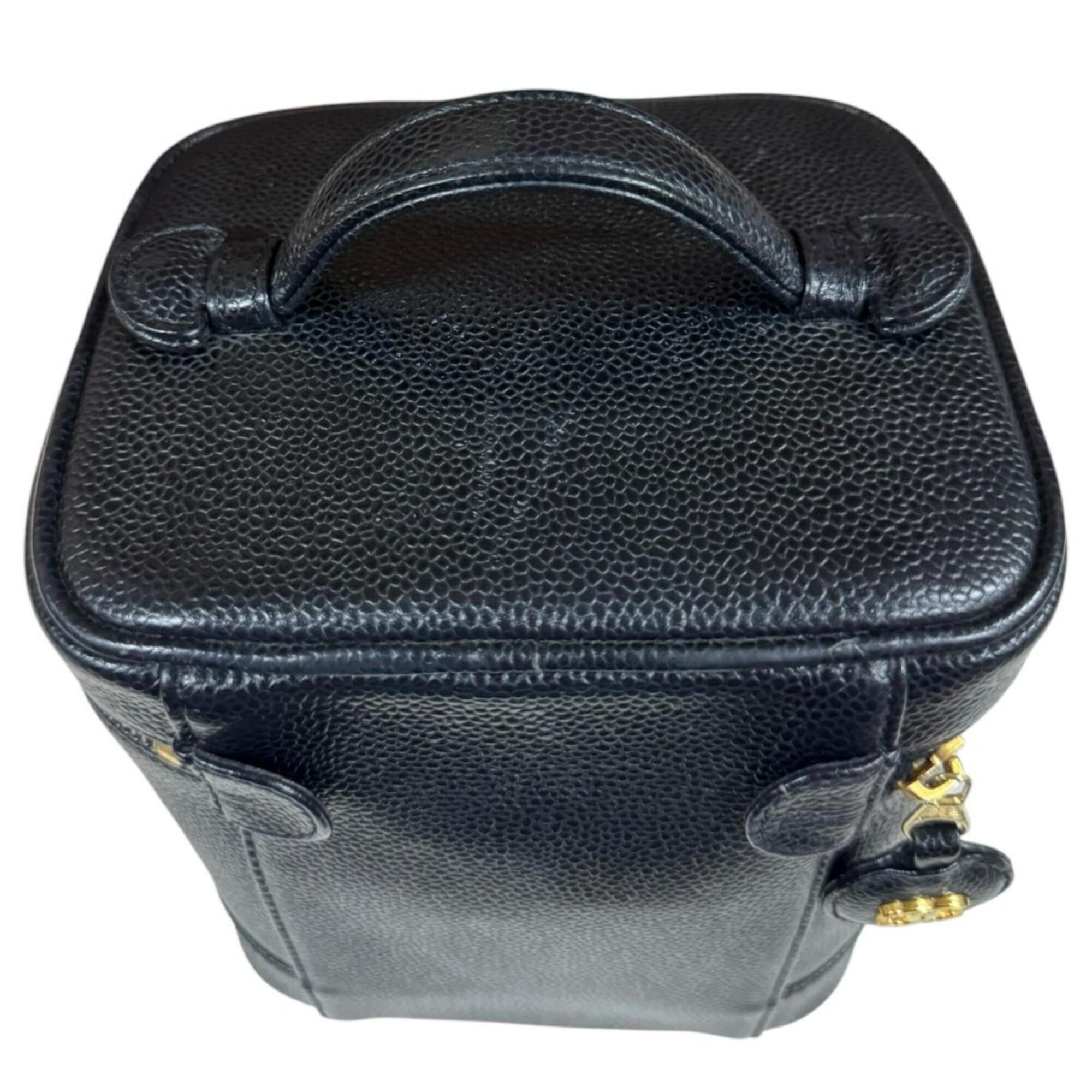Chanel Chanel Vertical Vanity Case with Coco Mark Handbag, Caviar Skin, A01998, Black, Women's CHANEL Size ONE SIZE - 16 Thumbnail