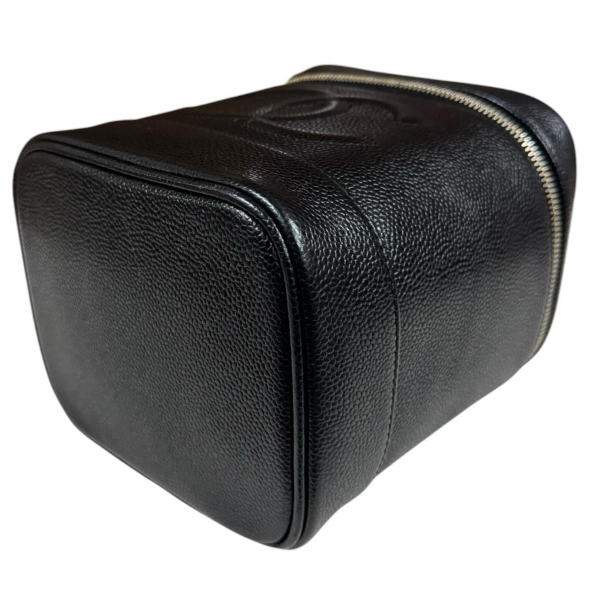 Chanel Chanel Vertical Vanity Case with Coco Mark Handbag, Caviar Skin, A01998, Black, Women's CHANEL Size ONE SIZE - 7 Thumbnail