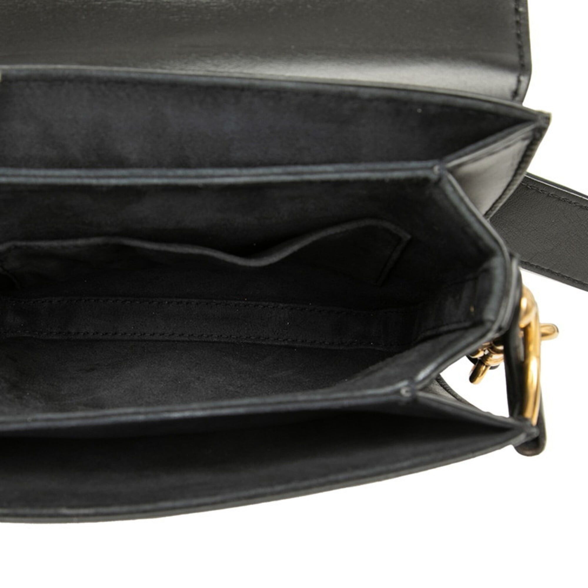 Dior Christian Dior Dior Addict Crossbody Shoulder Bag 09-RU-0197 Black Leather Women's Size ONE SIZE - 4 Thumbnail