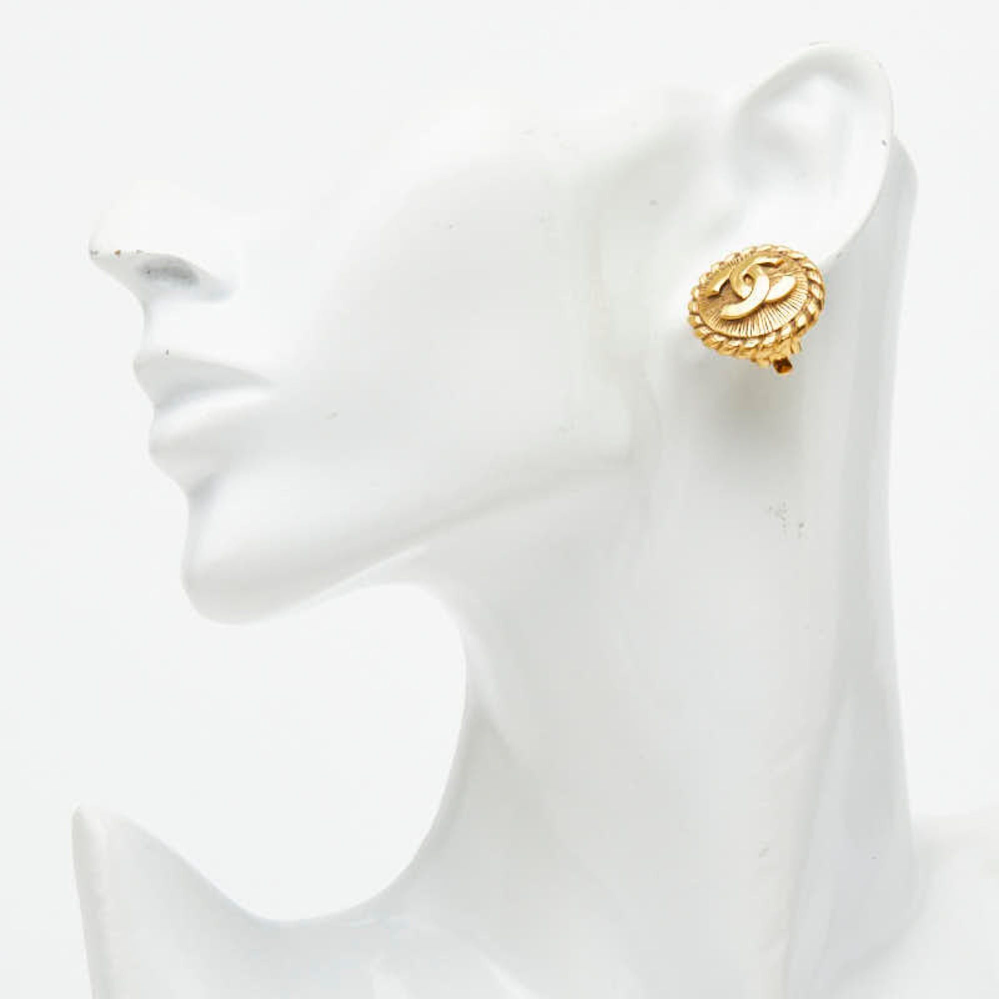 Chanel Chanel Coco Mark Earrings, Gold Plated, Women's CHANEL Size ONE SIZE - 5 Thumbnail