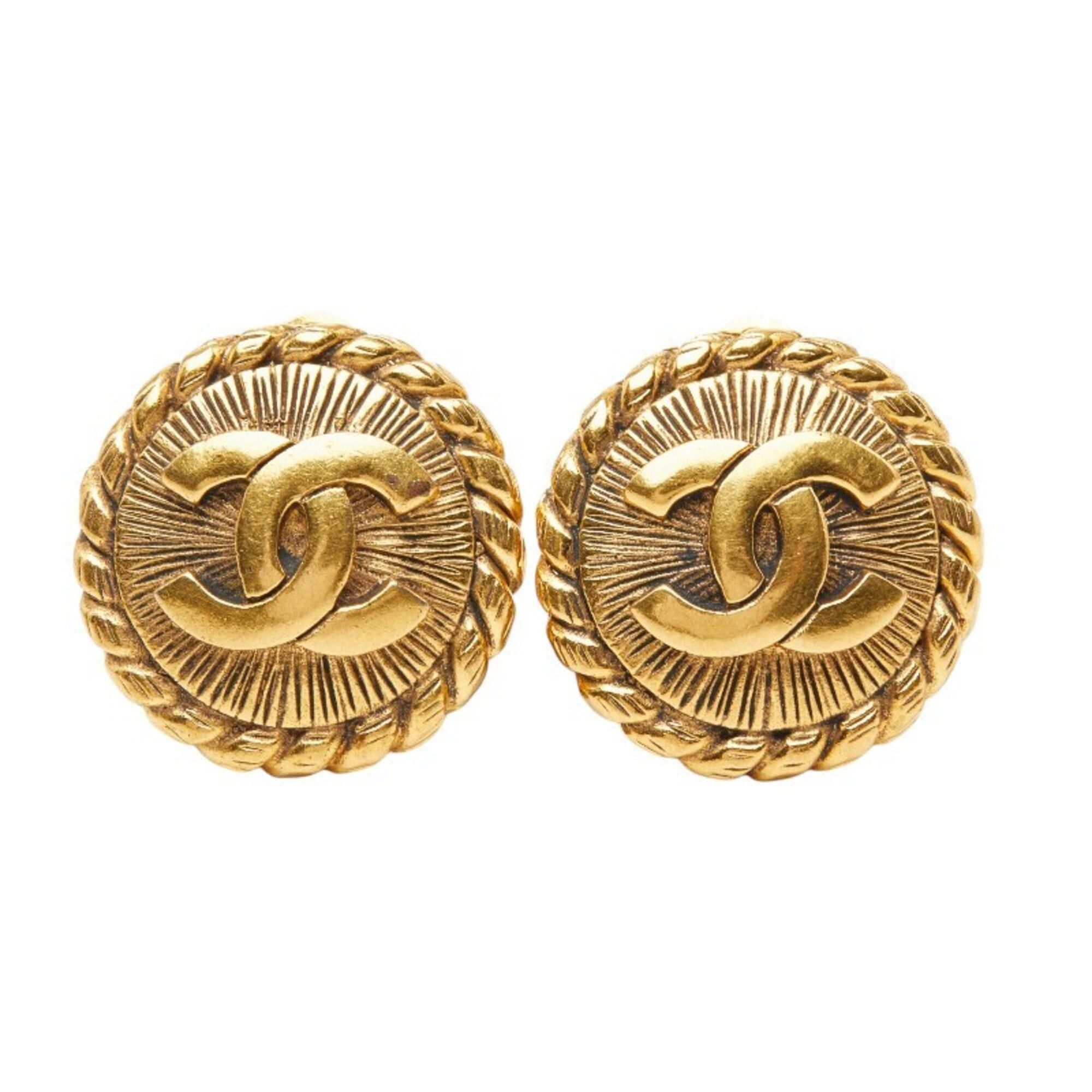 Chanel Chanel Coco Mark Earrings, Gold Plated, Women's CHANEL Size ONE SIZE - 2 Thumbnail