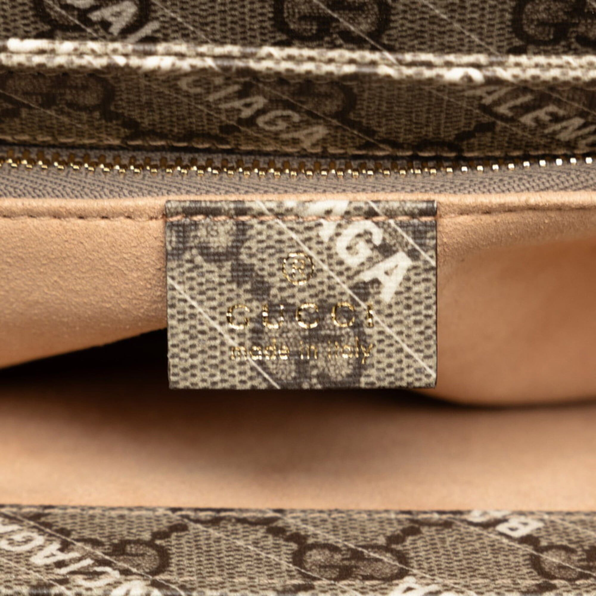 Gucci Gucci x Balenciaga Hacker Project GG Supreme Horsebit Shoulder Bag One 602204 Beige Leather Women's GUCCI Size ONE SIZE - 7 Thumbnail