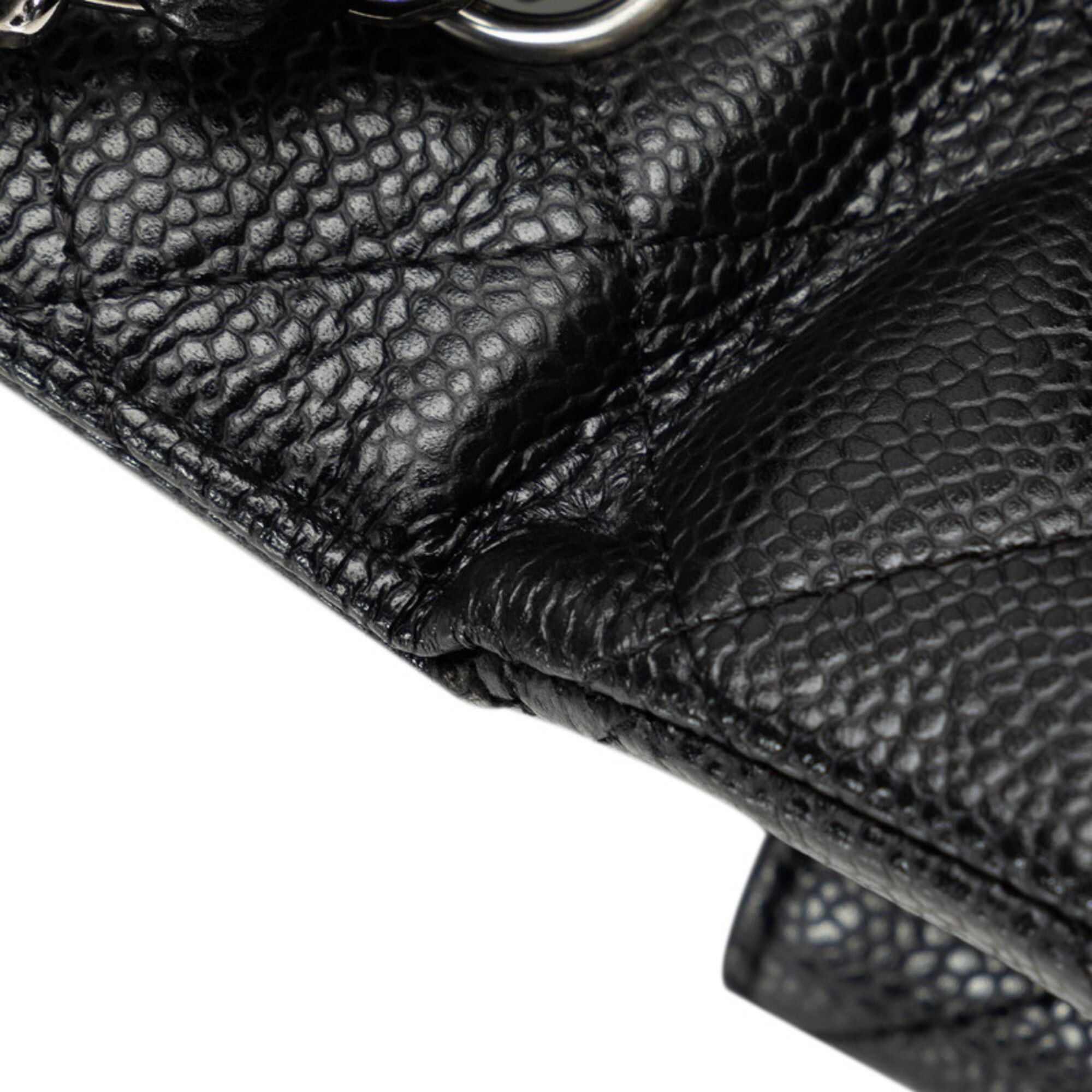 Chanel Chanel Matelassé Coco Mark Chain Shoulder Bag, Black, Silver Hardware, Caviar Leather, Women's. Size ONE SIZE - 8 Thumbnail
