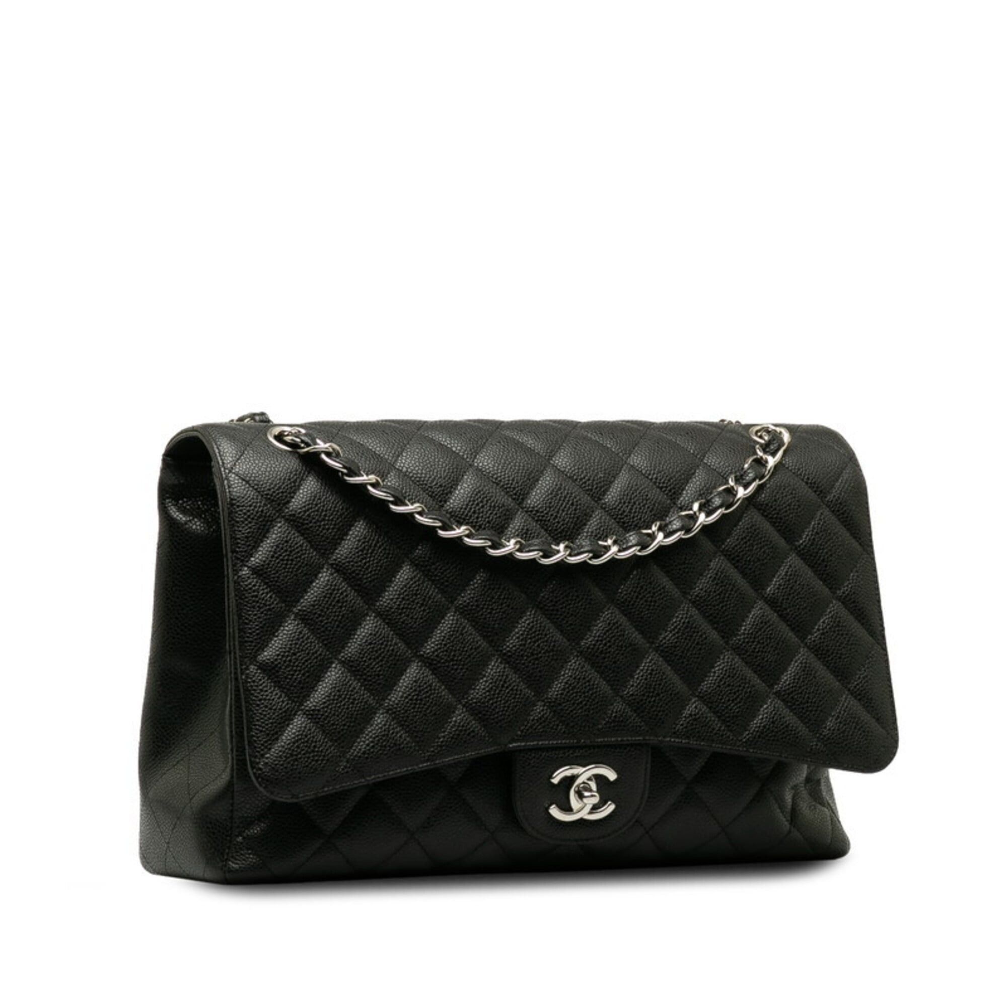 Chanel Chanel Matelassé Coco Mark Chain Shoulder Bag, Black, Silver Hardware, Caviar Leather, Women's. Size ONE SIZE - 2 Thumbnail