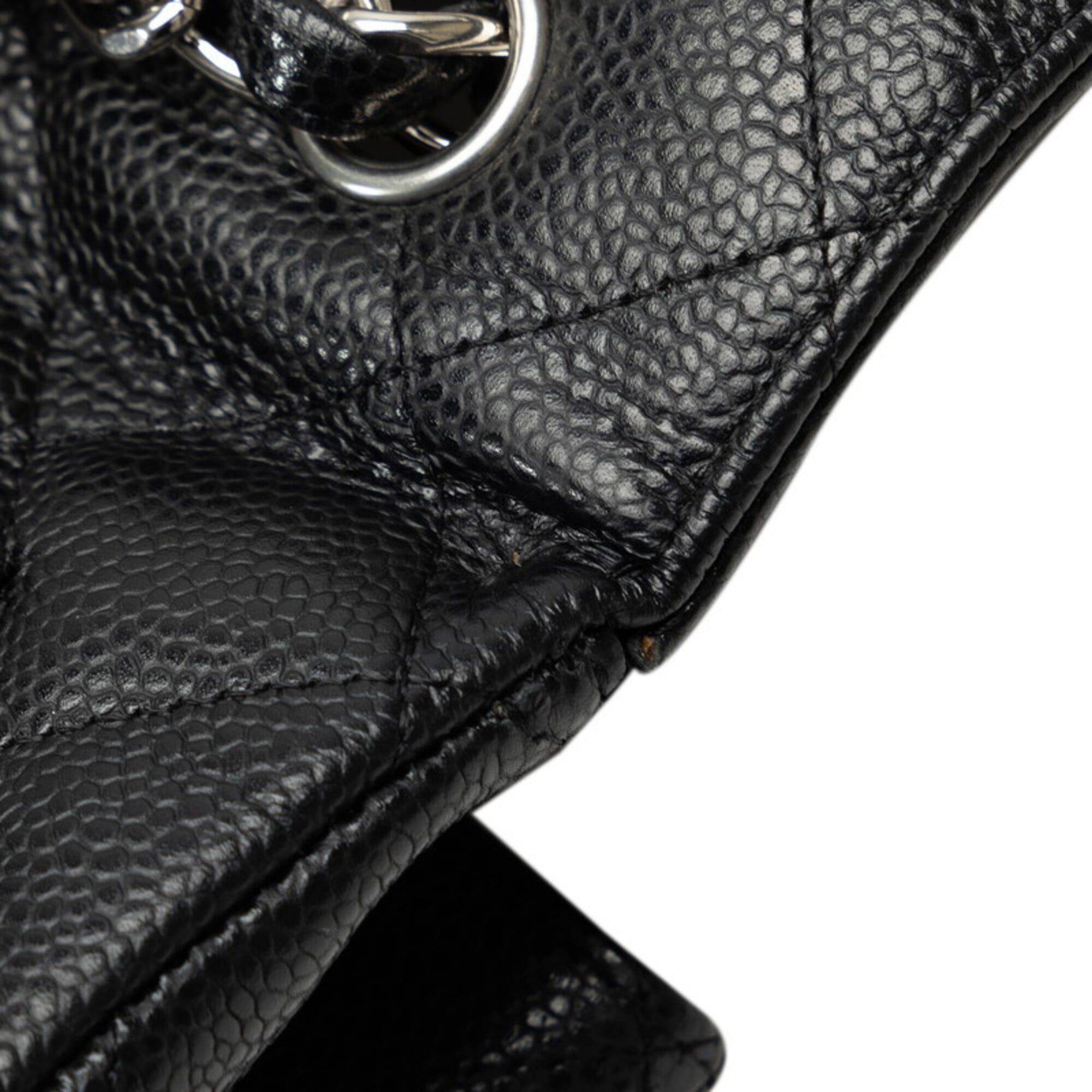 Chanel Chanel Matelassé Coco Mark Chain Shoulder Bag, Black, Silver Hardware, Caviar Leather, Women's. Size ONE SIZE - 9 Thumbnail