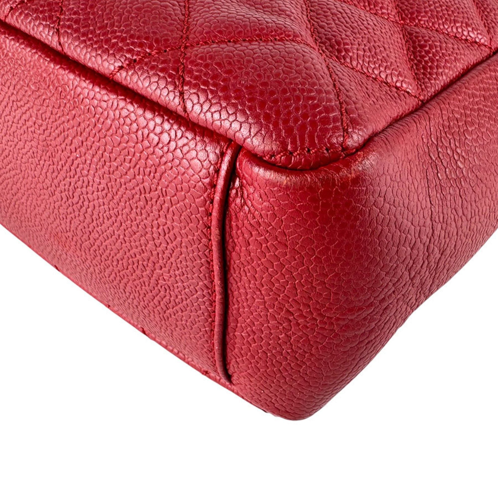 Chanel Chanel Handbag PST Caviar Leather Red Women's z9798 Size ONE SIZE - 9 Thumbnail