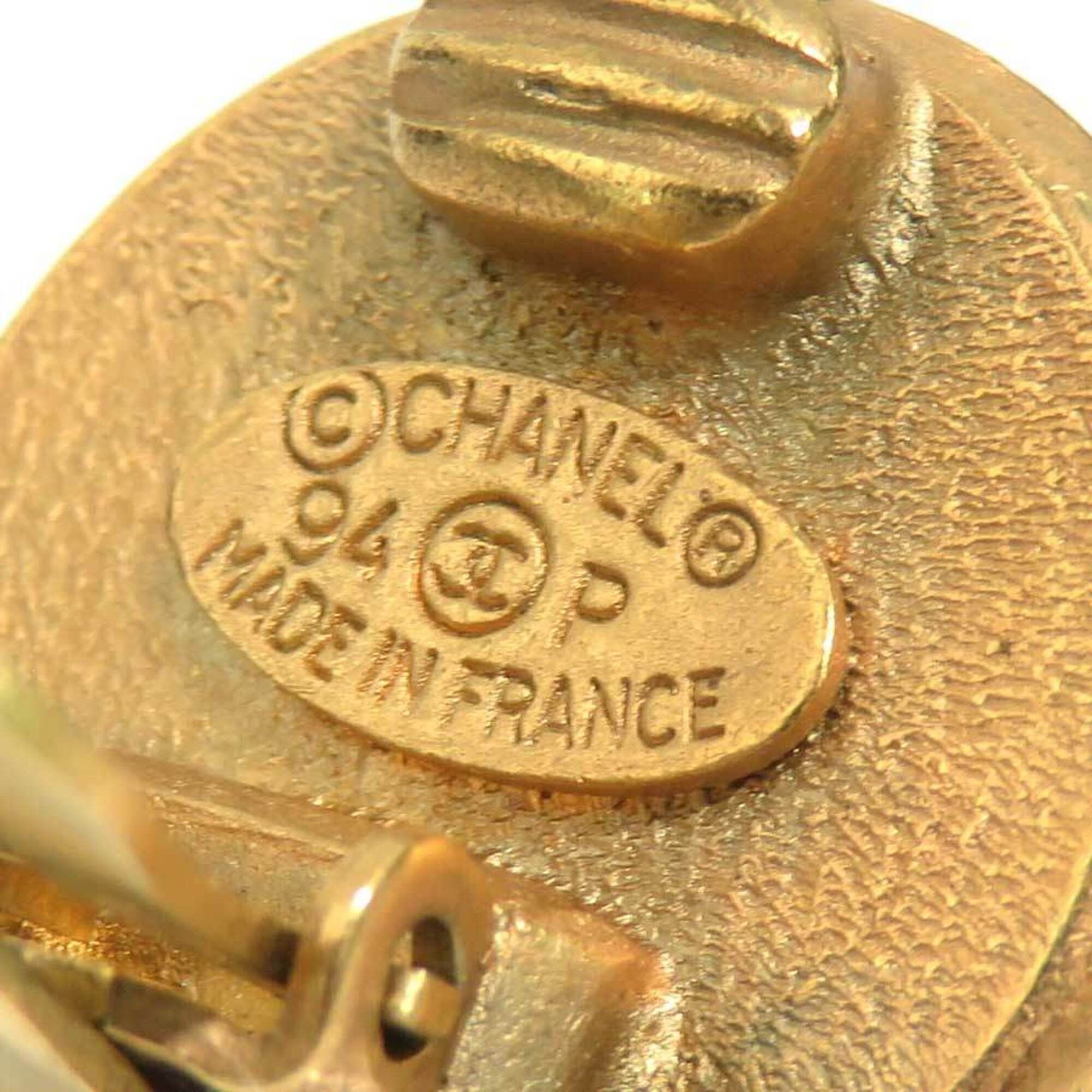 Chanel Chanel earrings, metal, rhinestone, gold, black, clear, women's, h32239a Size ONE SIZE - 8 Thumbnail