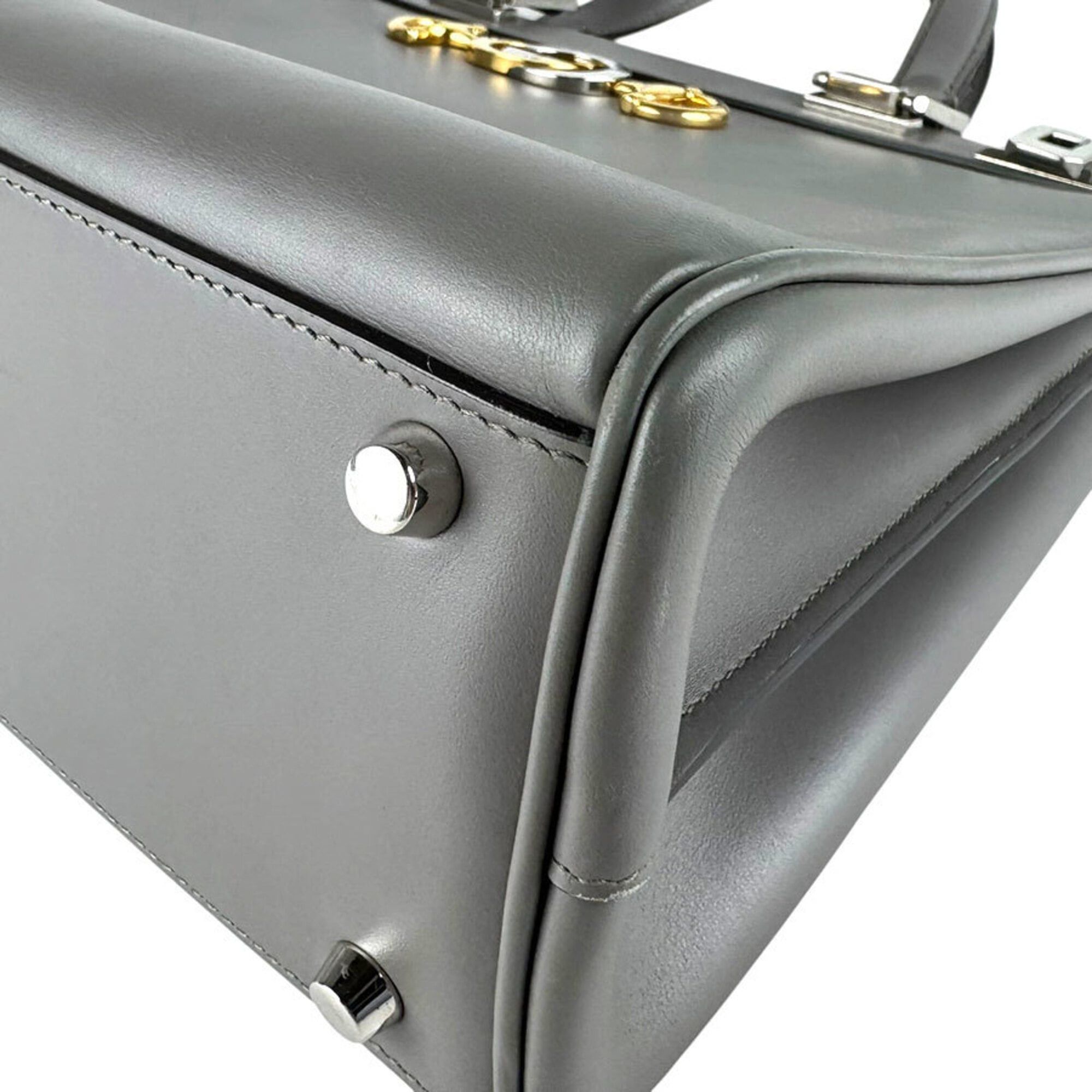 Gucci Gucci Zumi Leather Handbag/Shoulder Bag, Gray, Women's, 564714 z9799 Size ONE SIZE - 9 Thumbnail