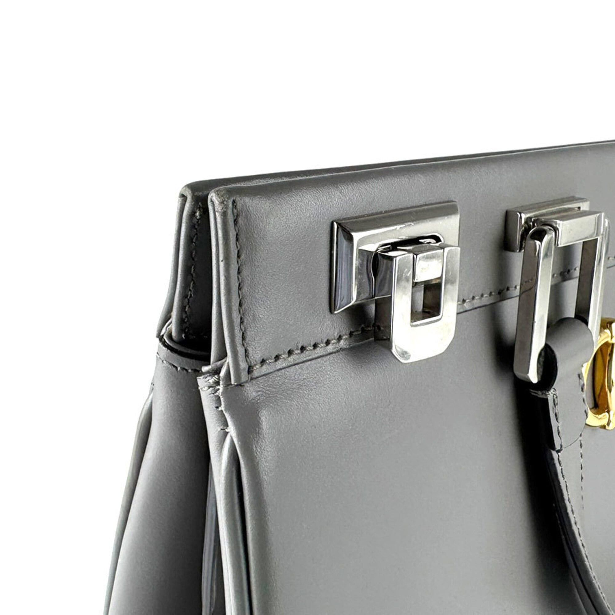 Gucci Gucci Zumi Leather Handbag/Shoulder Bag, Gray, Women's, 564714 z9799 Size ONE SIZE - 6 Thumbnail