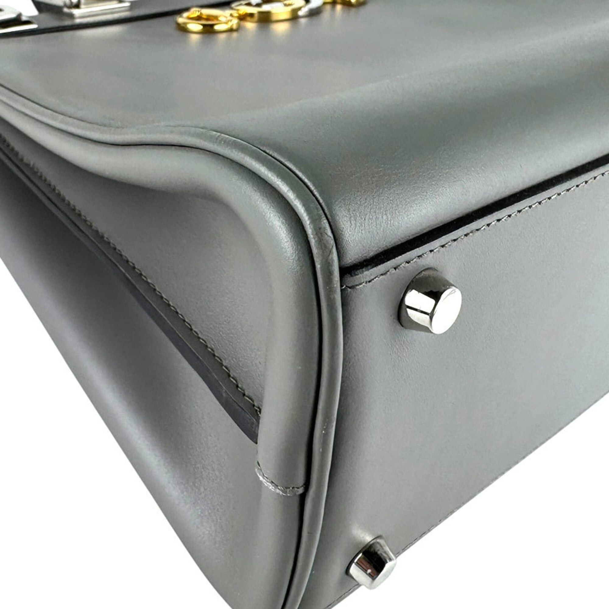 Gucci Gucci Zumi Leather Handbag/Shoulder Bag, Gray, Women's, 564714 z9799 Size ONE SIZE - 8 Thumbnail