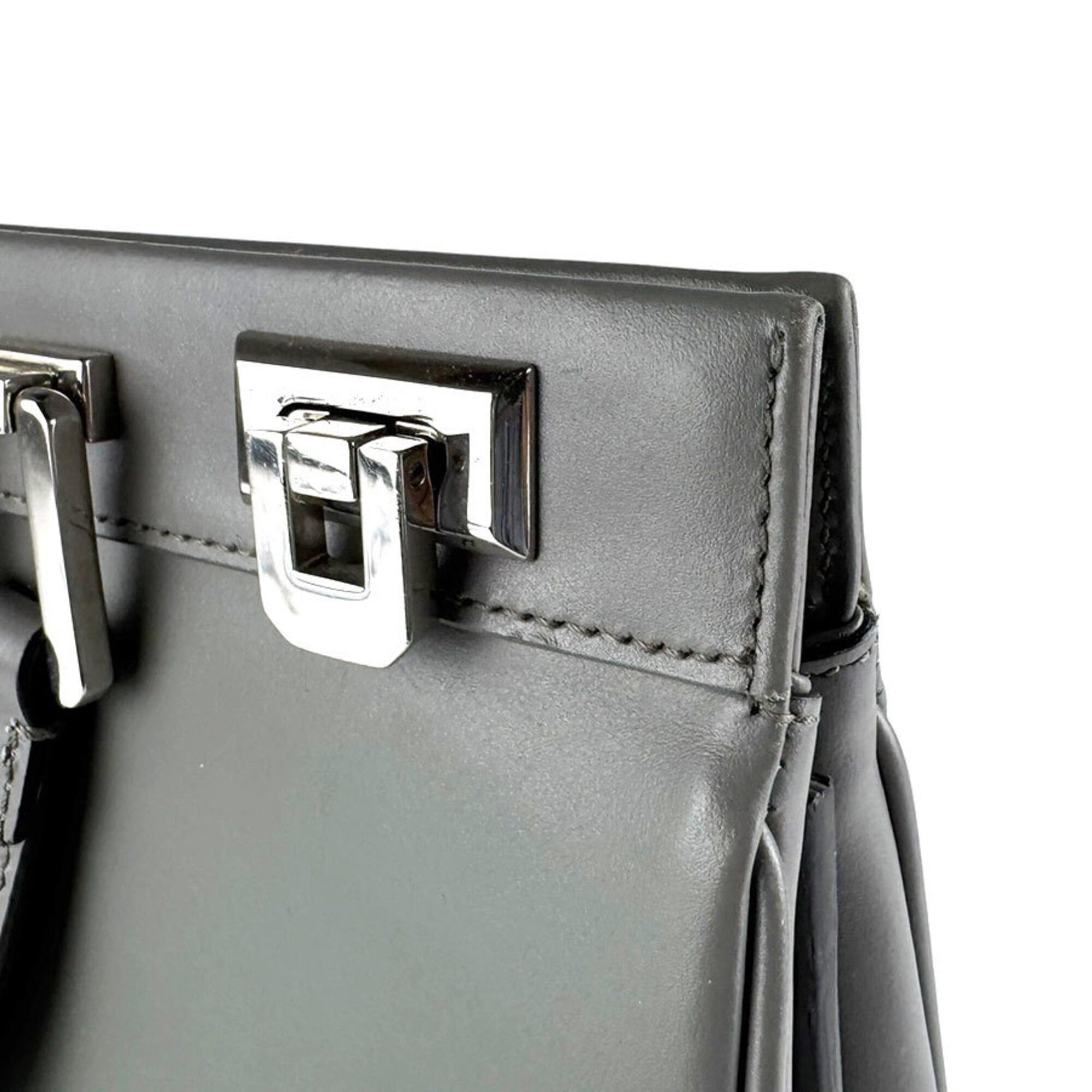 Gucci Gucci Zumi Leather Handbag/Shoulder Bag, Gray, Women's, 564714 z9799 Size ONE SIZE - 7 Thumbnail