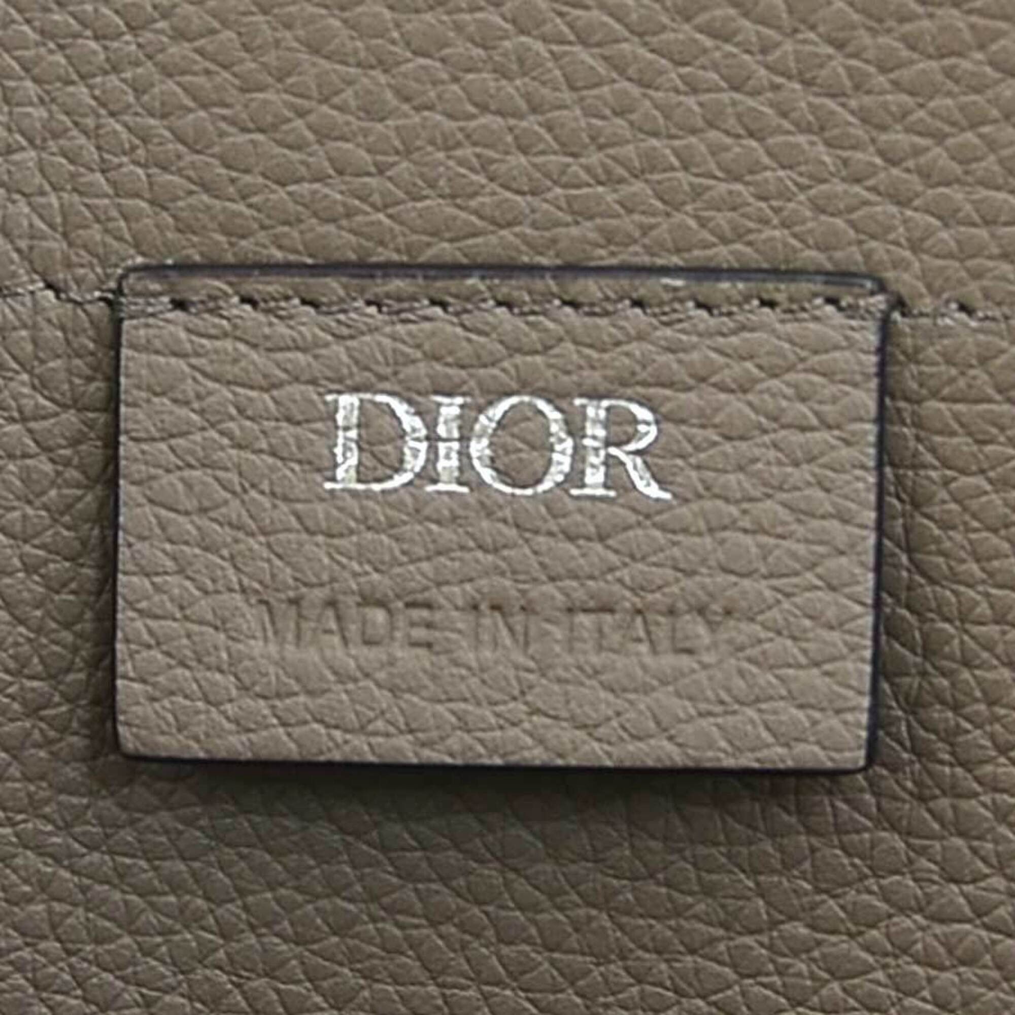 Dior Christian Dior House of Coroll Leather Rug Handbag, Light Blue/Gray, Men's/Women's, 90255k Size ONE SIZE - 10 Thumbnail