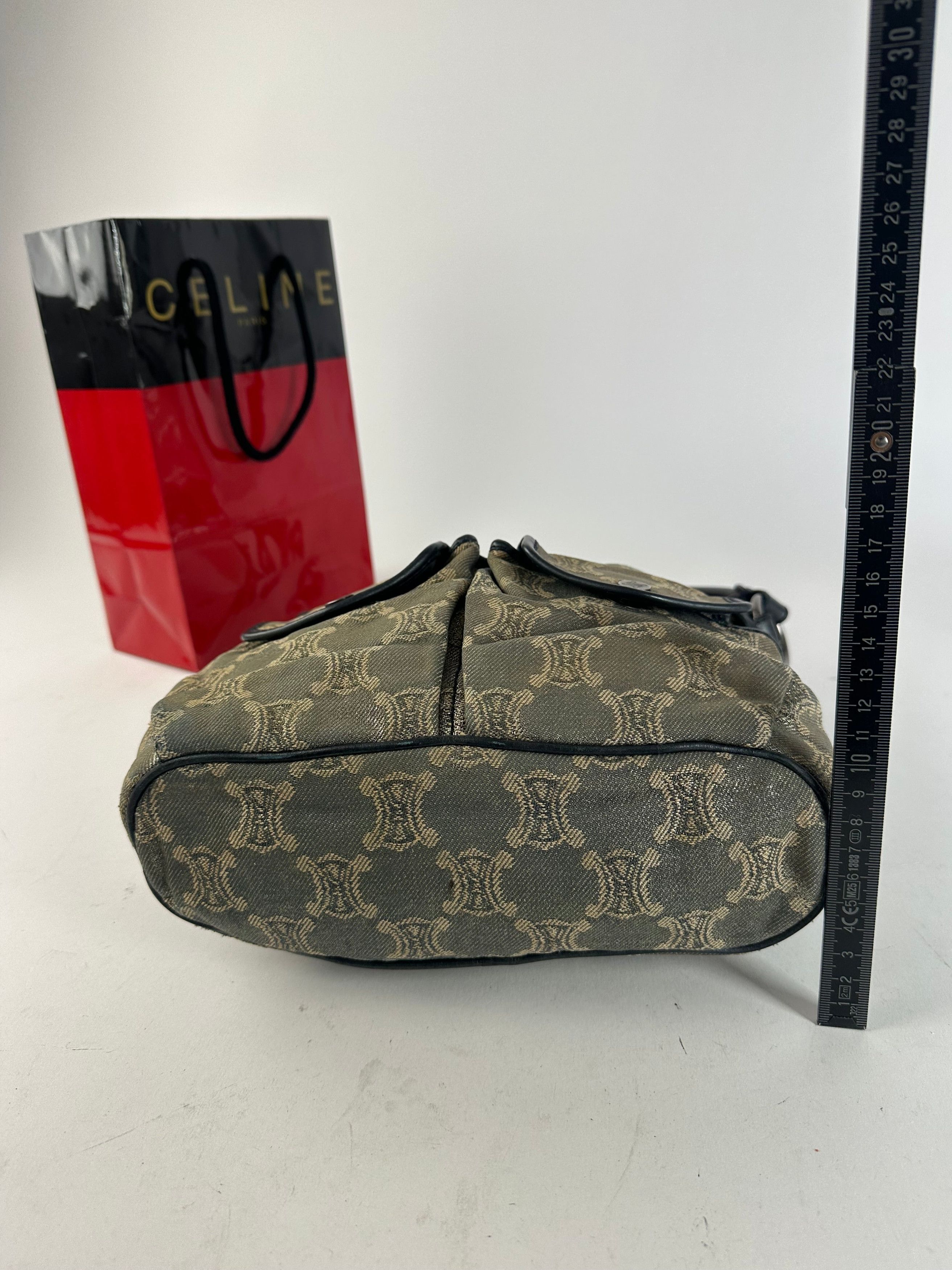 Celine Vintage Canvas Shoulder Bag Grey Size ONE SIZE - 11 Thumbnail