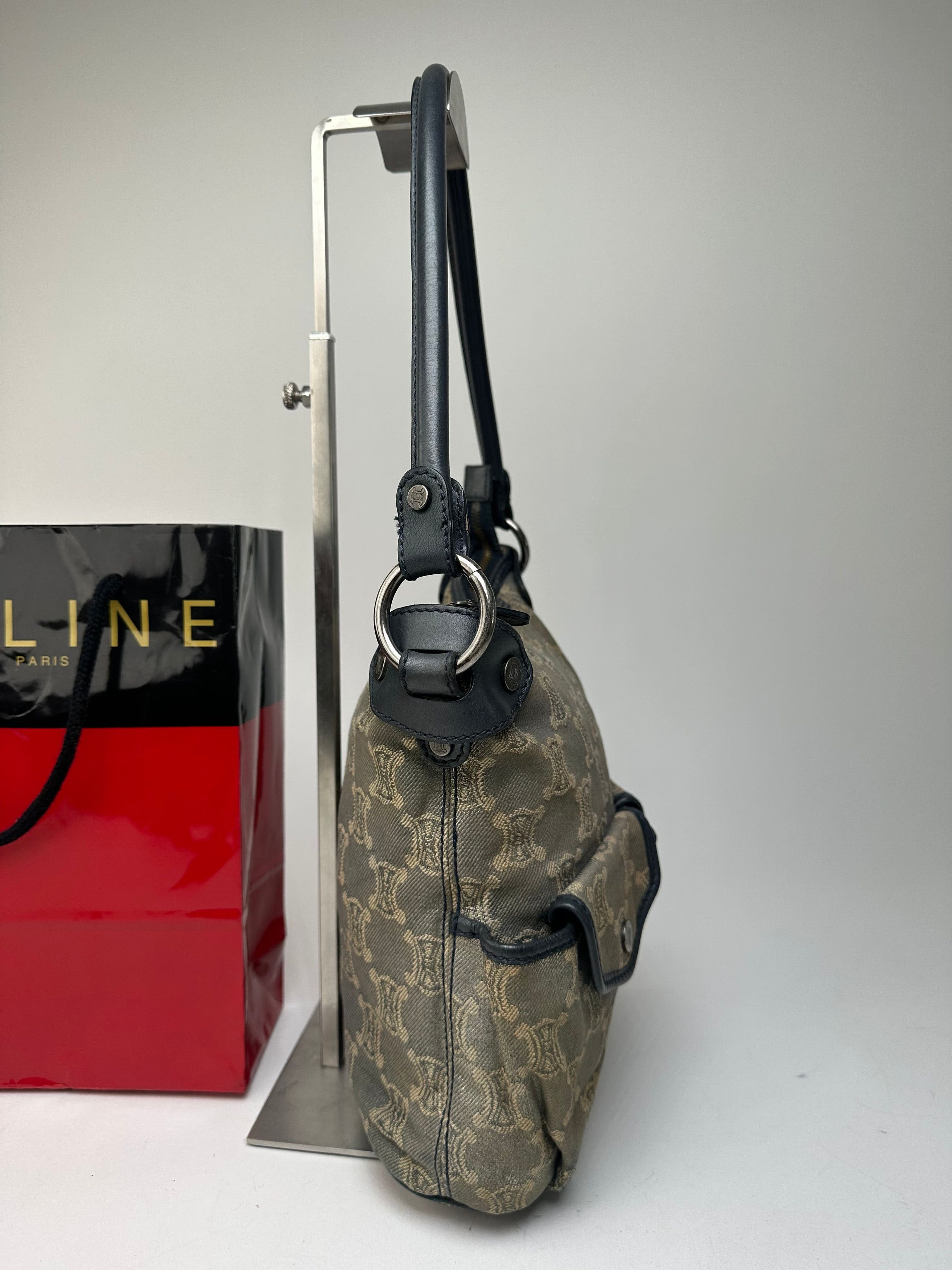 Celine Vintage Canvas Shoulder Bag Grey Size ONE SIZE - 6 Thumbnail