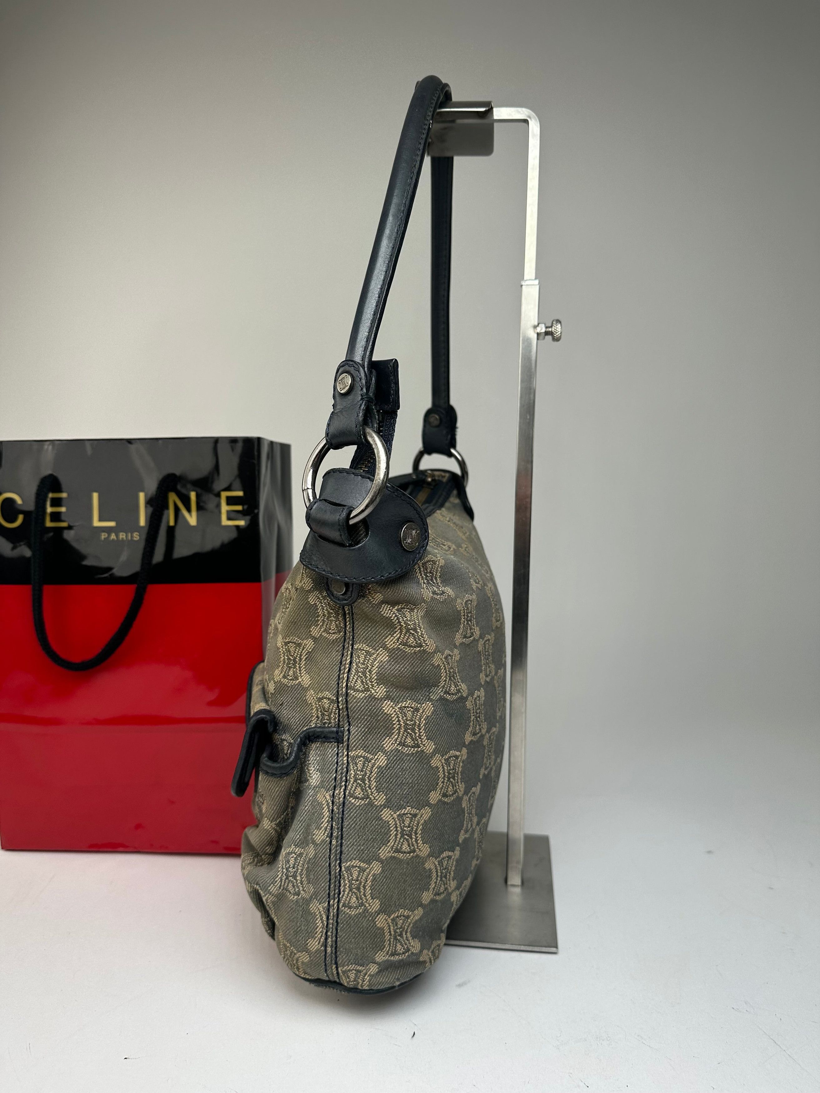 Celine Vintage Canvas Shoulder Bag Grey Size ONE SIZE - 8 Thumbnail