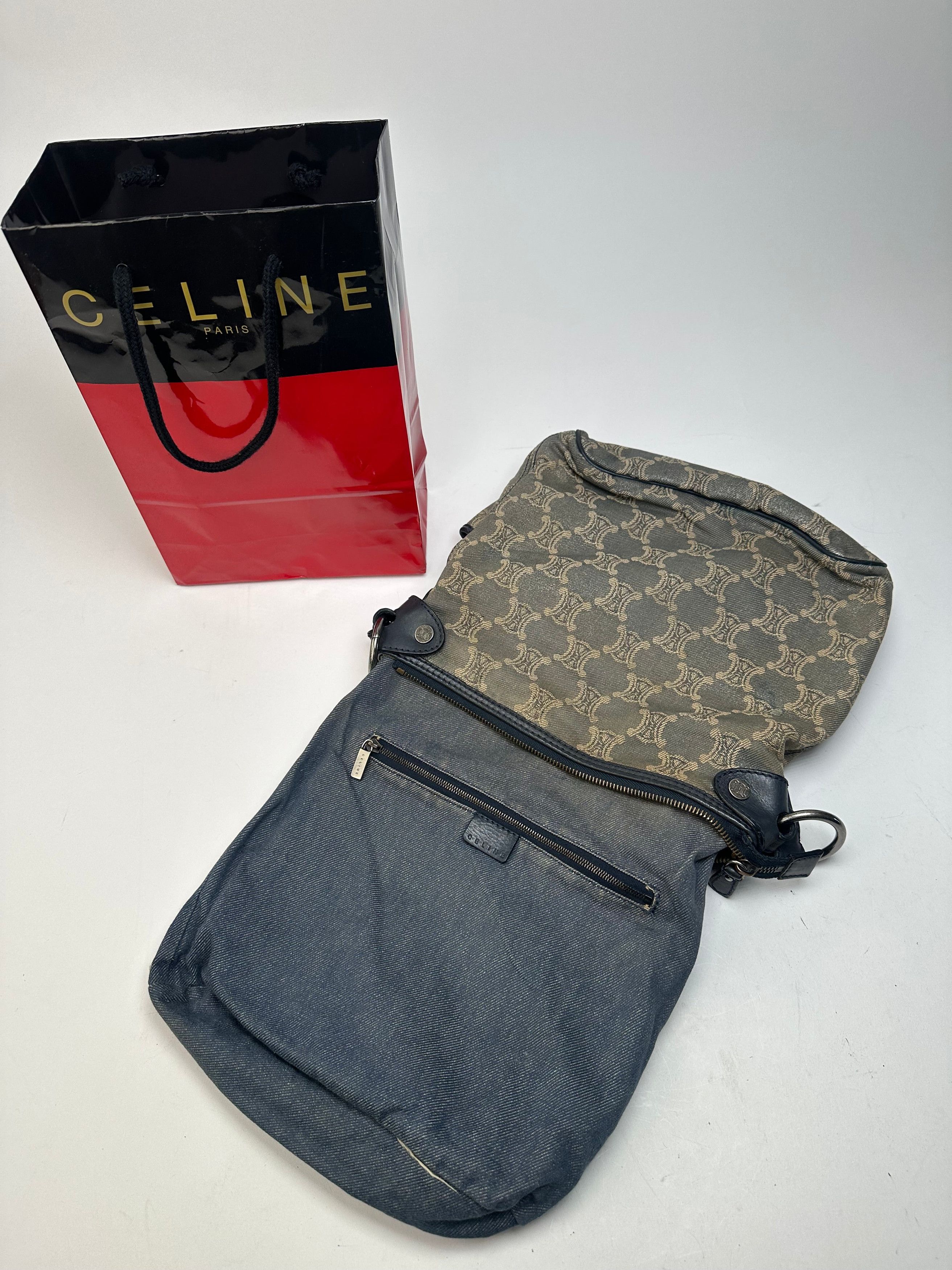 Celine Vintage Canvas Shoulder Bag Grey Size ONE SIZE - 3 Thumbnail