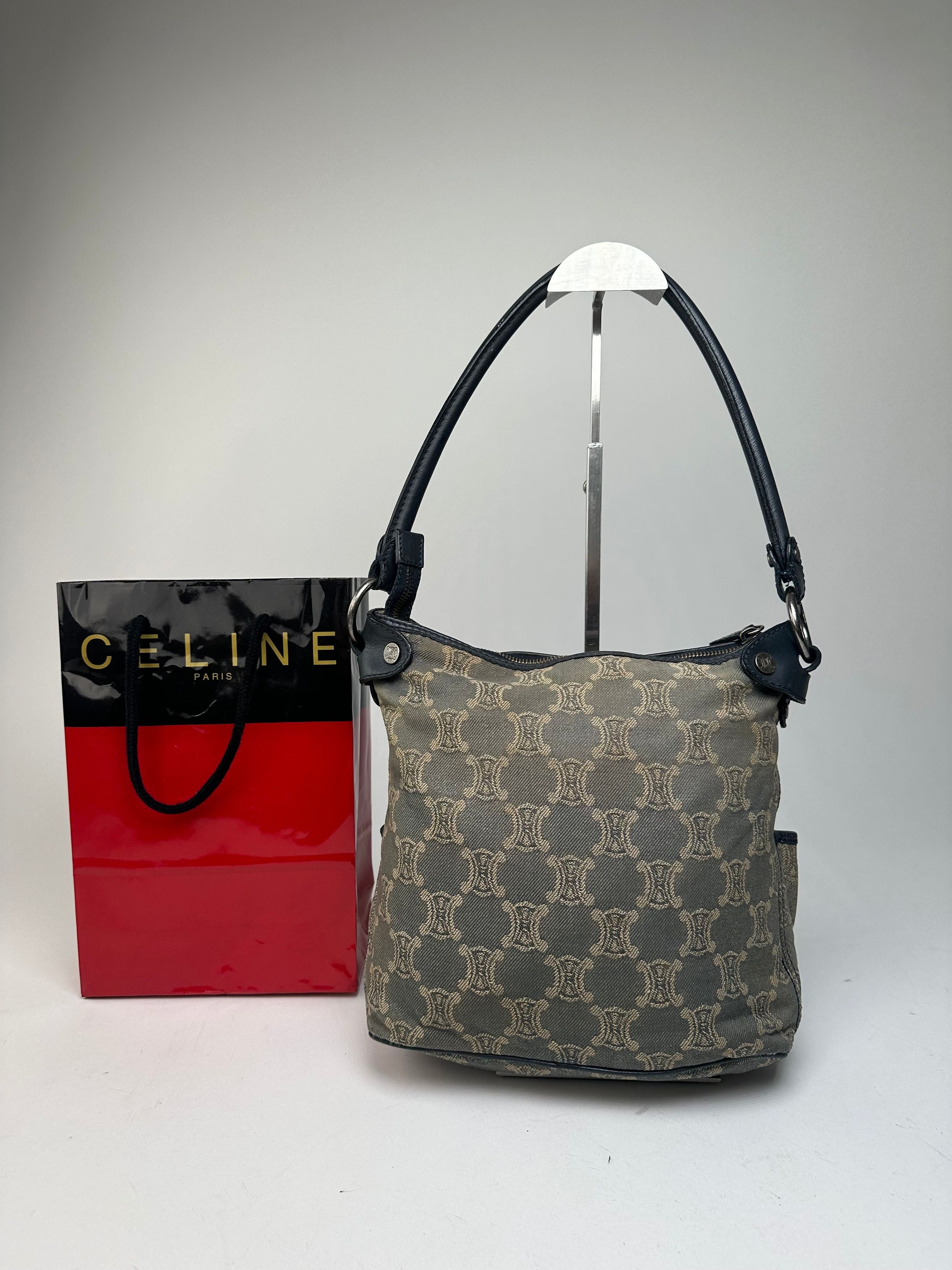 Celine Vintage Canvas Shoulder Bag Grey Size ONE SIZE - 2 Thumbnail