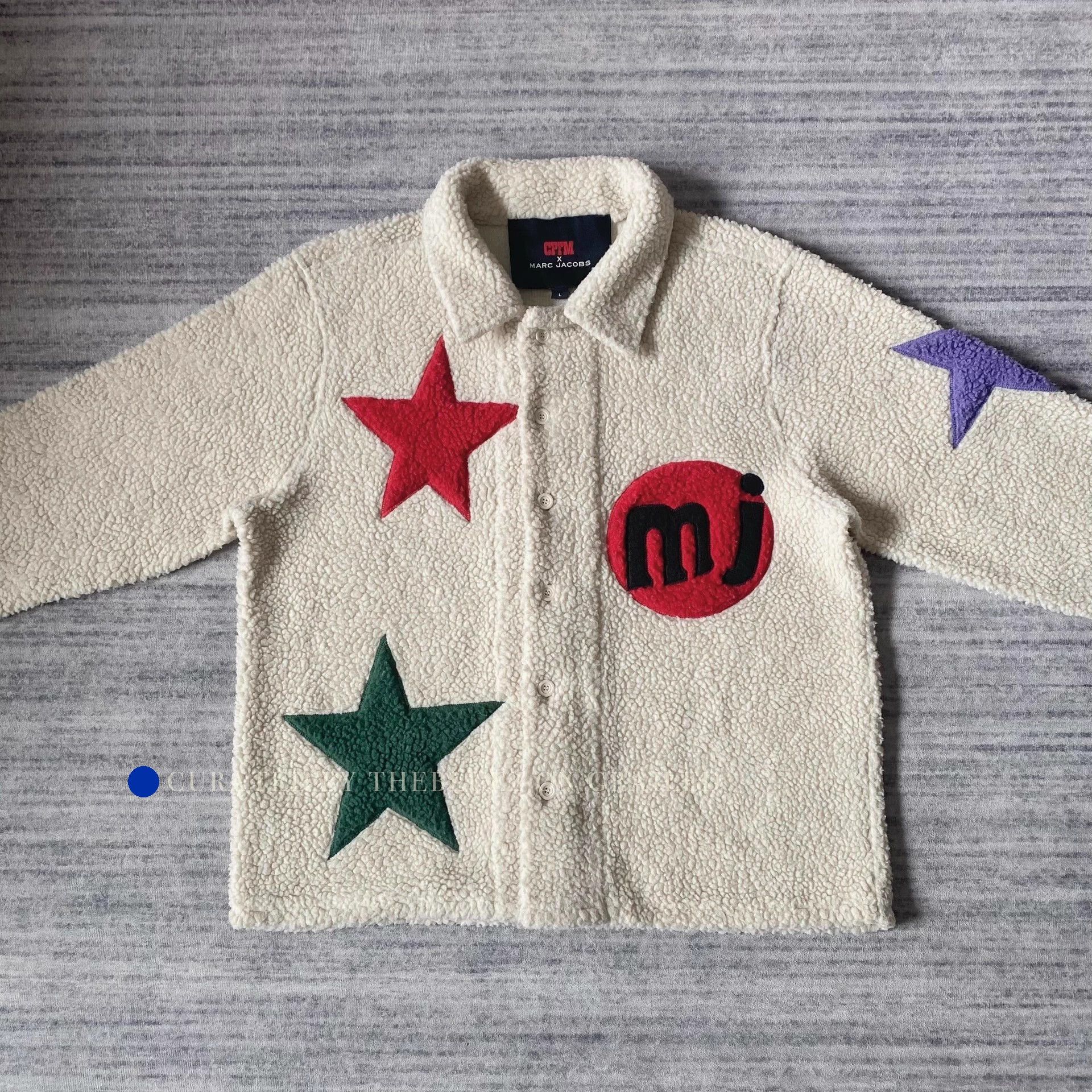 Marc Jacobs Star Embroidered Fleece Jacket in Beige Size US L / EU 52-54 / 3 - 2 Thumbnail