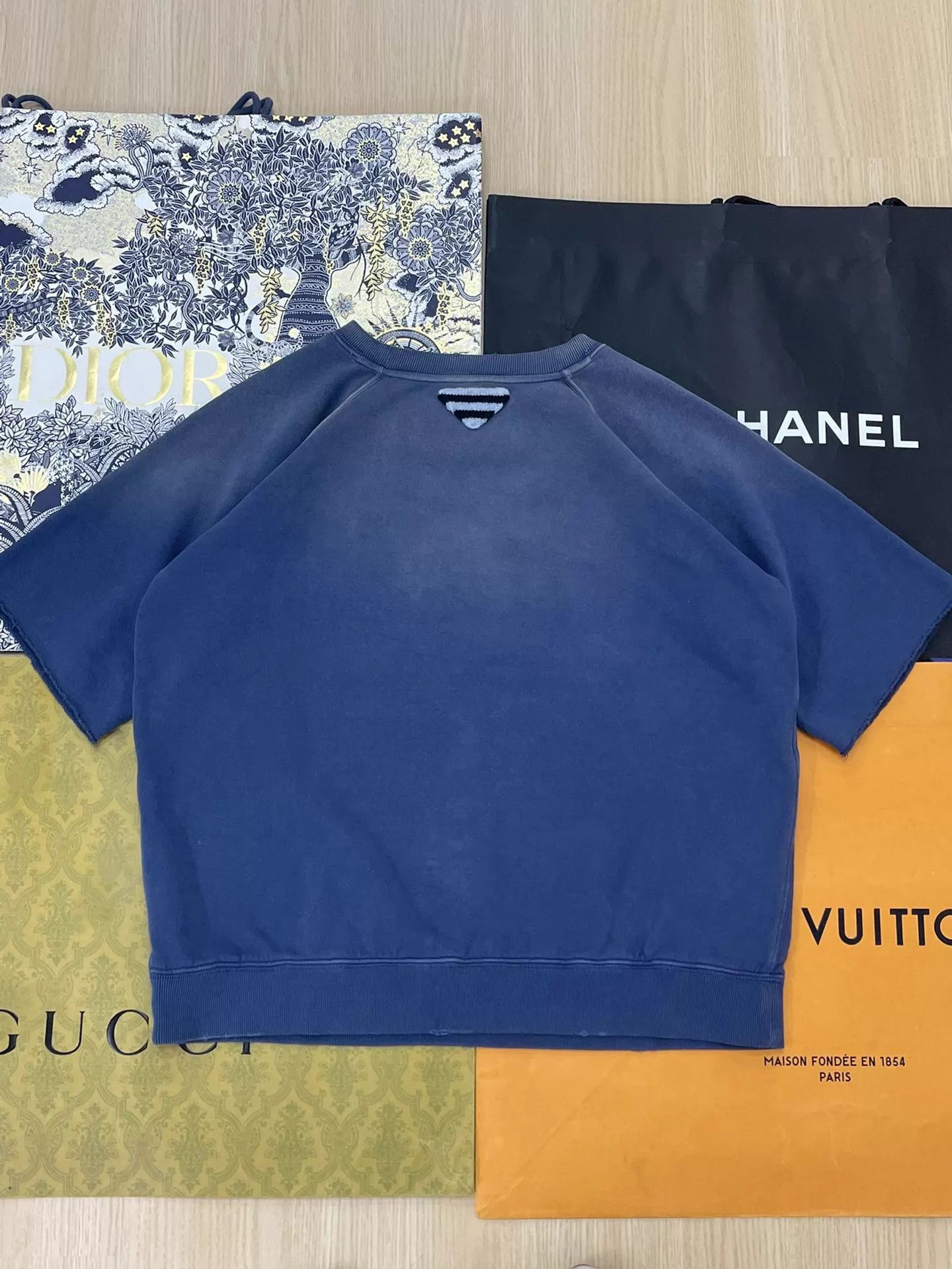 Prada Distressed Blue Short Sleeve Tee Size US M / EU 48-50 / 2 - 3 Thumbnail