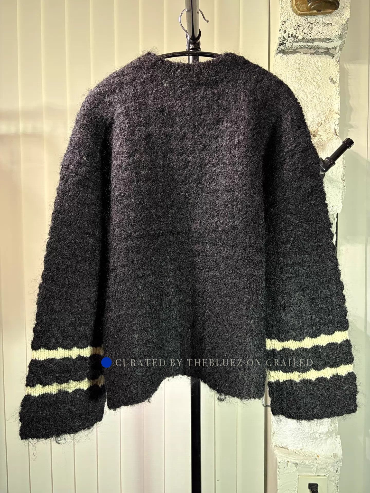 Comme des Garcons Black Mohair Striped Pullover from CDG Homme Plus Size US S / EU 44-46 / 1 - 2 Thumbnail