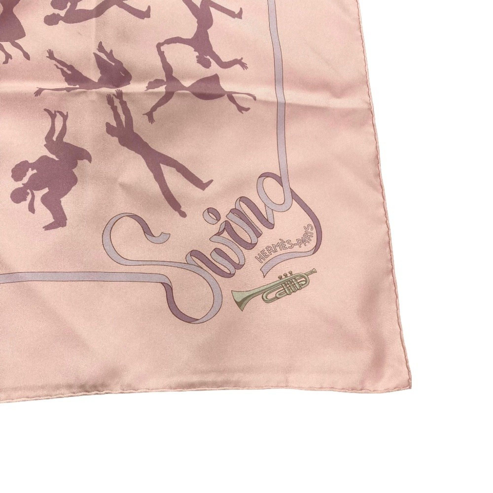 Hermes HERMES Carre 90 Boogie Woogie Silk Scarf/Muffler, Pink, Women's Size ONE SIZE - 3 Thumbnail