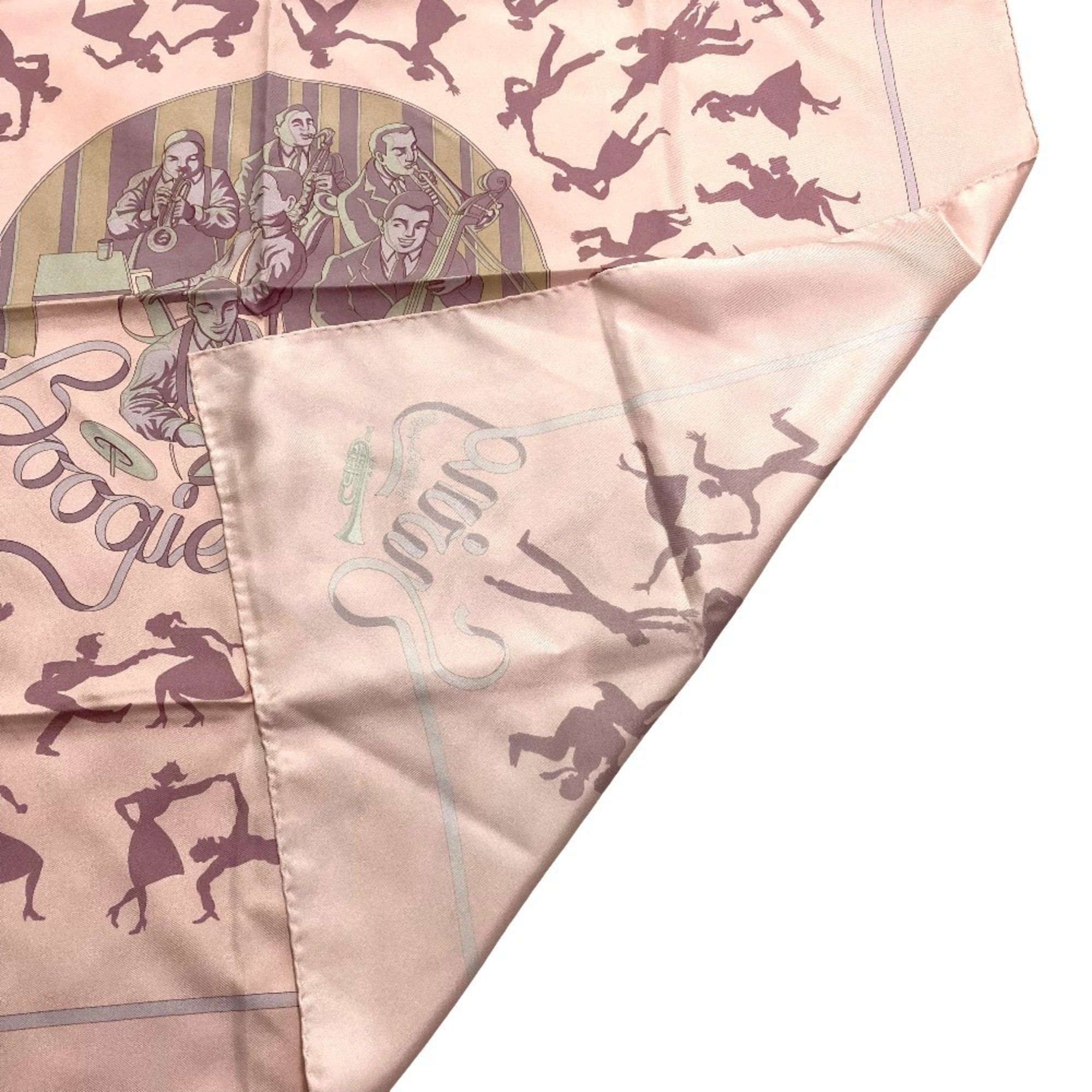 Hermes HERMES Carre 90 Boogie Woogie Silk Scarf/Muffler, Pink, Women's Size ONE SIZE - 2 Thumbnail