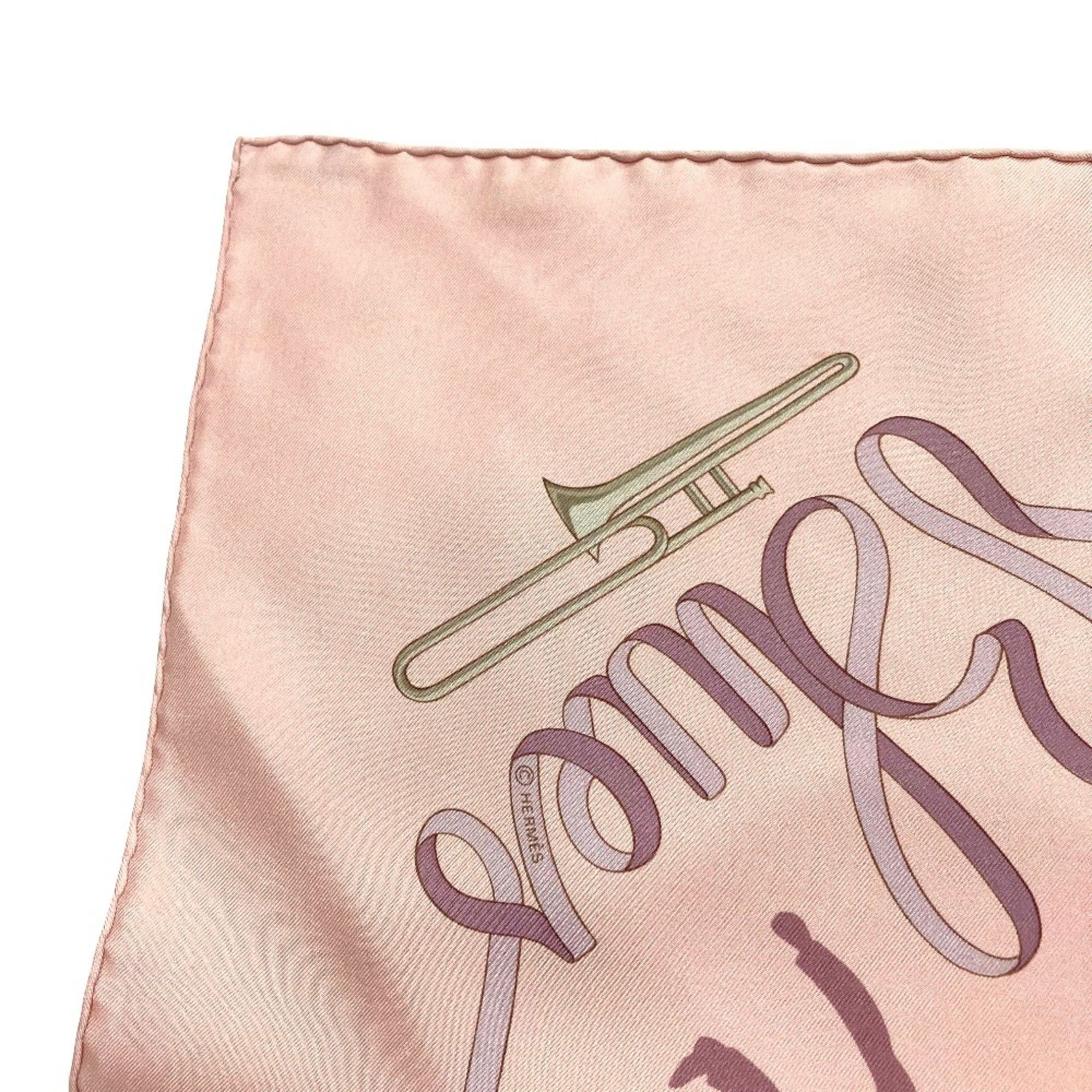 Hermes HERMES Carre 90 Boogie Woogie Silk Scarf/Muffler, Pink, Women's Size ONE SIZE - 5 Thumbnail