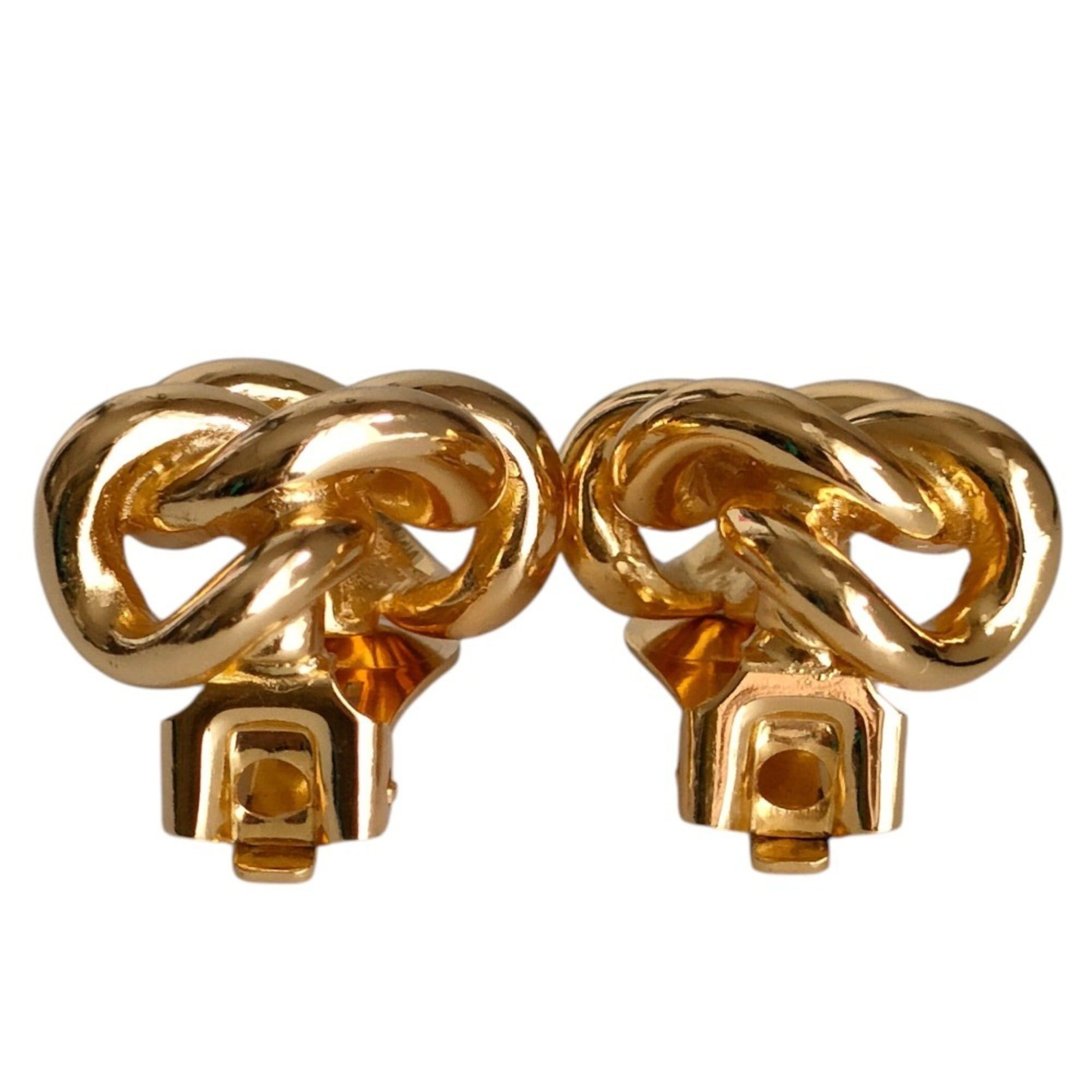 Dior Christian Dior chain motif clip earrings, gold color, women's accessory. Size ONE SIZE - 2 Thumbnail