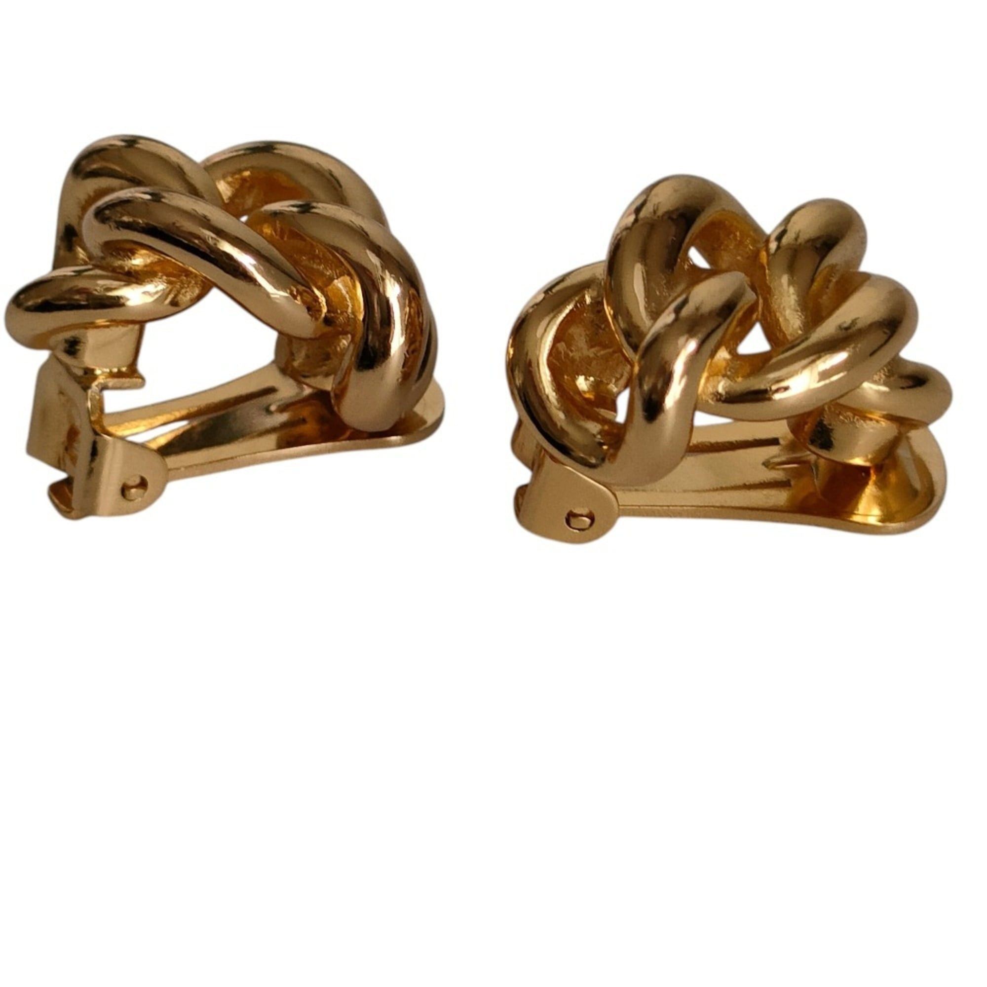 Dior Christian Dior chain motif clip earrings, gold color, women's accessory. Size ONE SIZE - 4 Thumbnail