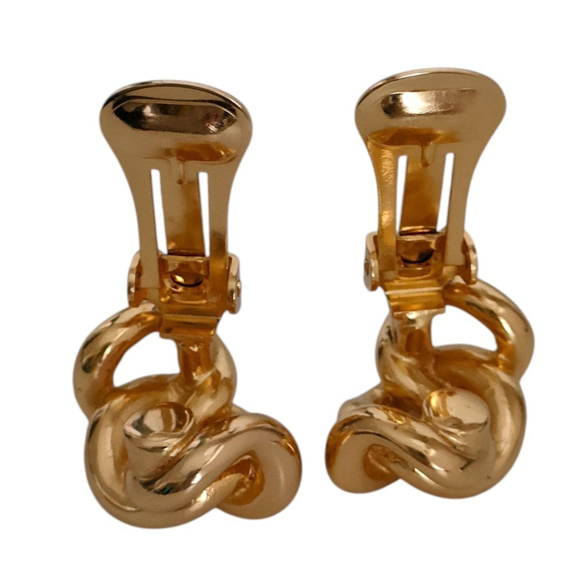Dior Christian Dior chain motif clip earrings, gold color, women's accessory. Size ONE SIZE - 6 Thumbnail