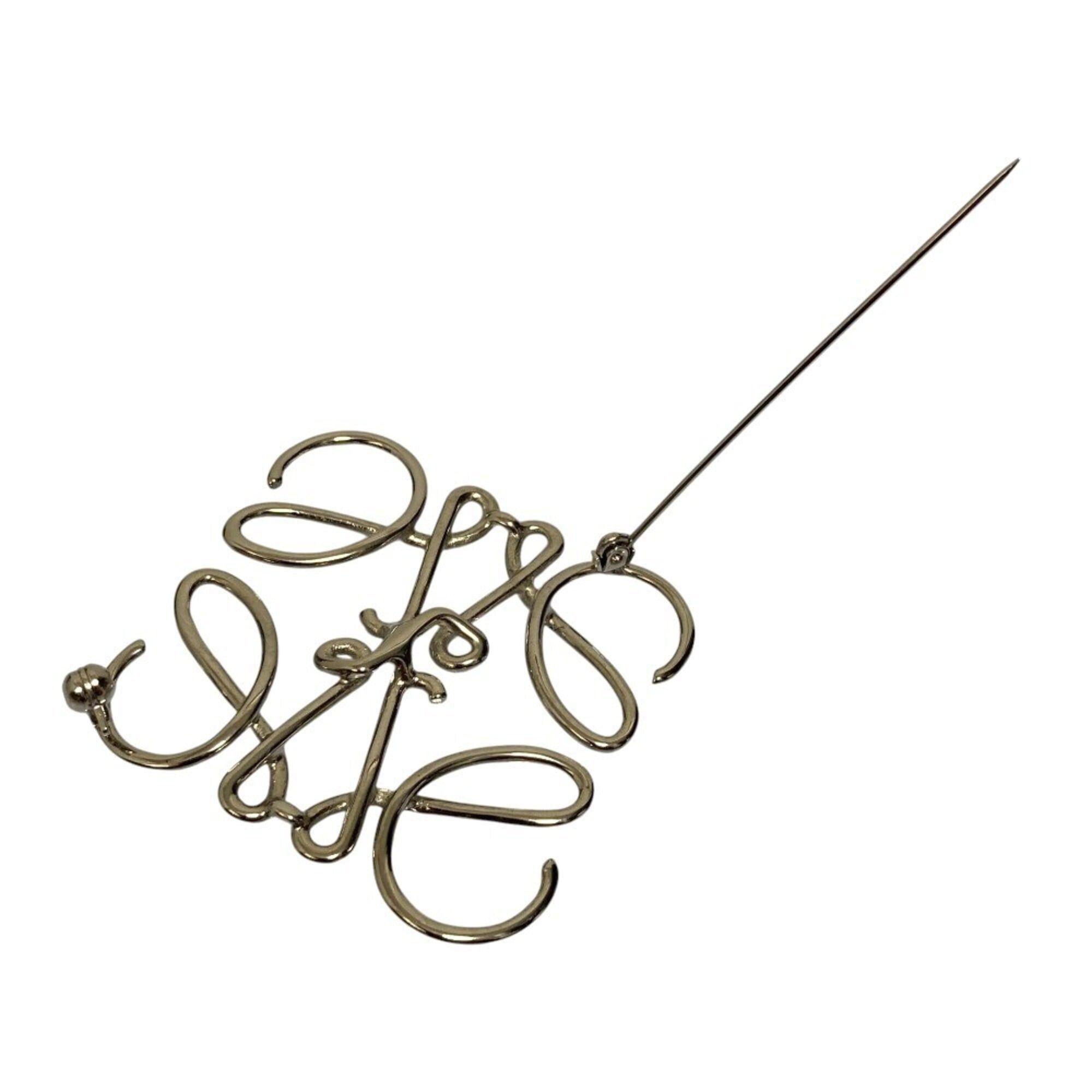 Loewe LOEWE Anagram Brooch, Silver Color, Women's Size ONE SIZE - 3 Thumbnail