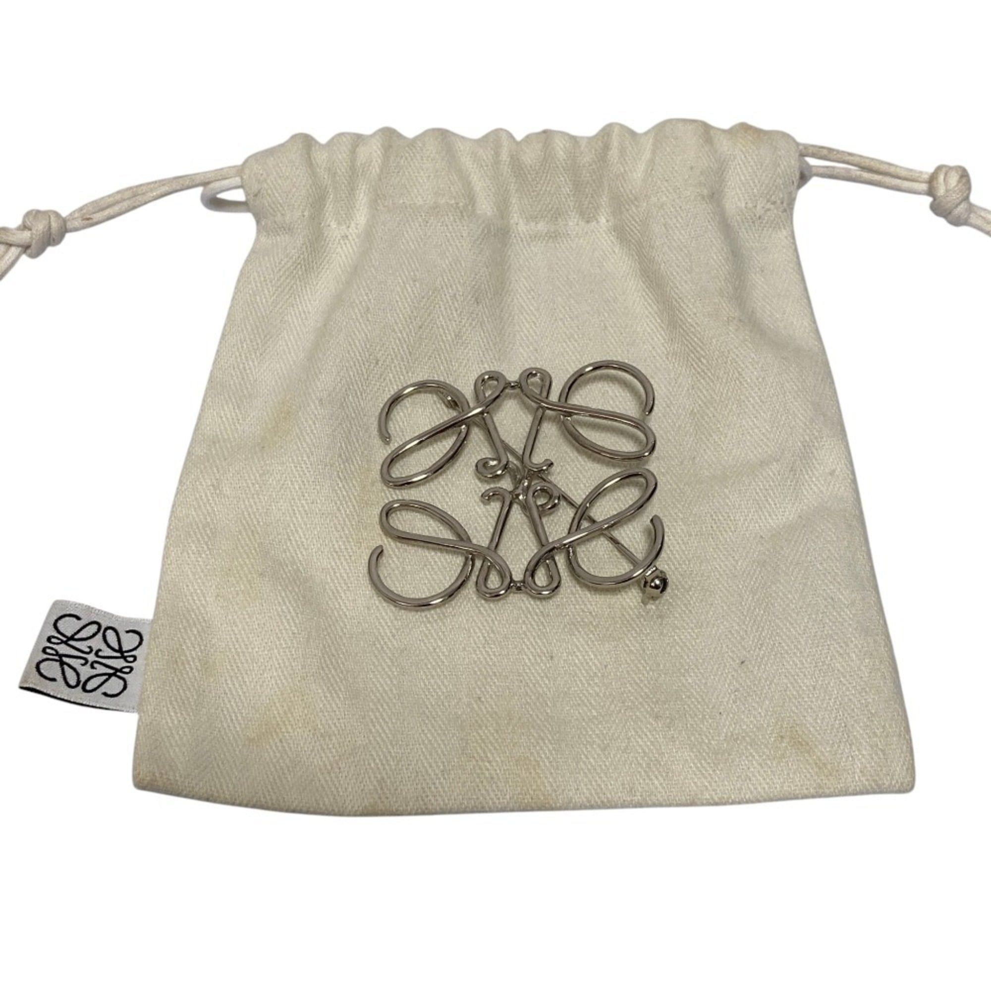 Loewe LOEWE Anagram Brooch, Silver Color, Women's Size ONE SIZE - 4 Thumbnail