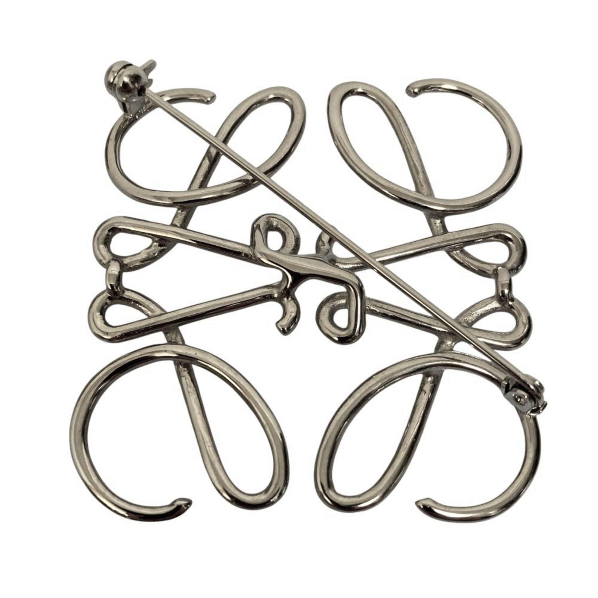 Loewe LOEWE Anagram Brooch, Silver Color, Women's Size ONE SIZE - 2 Thumbnail