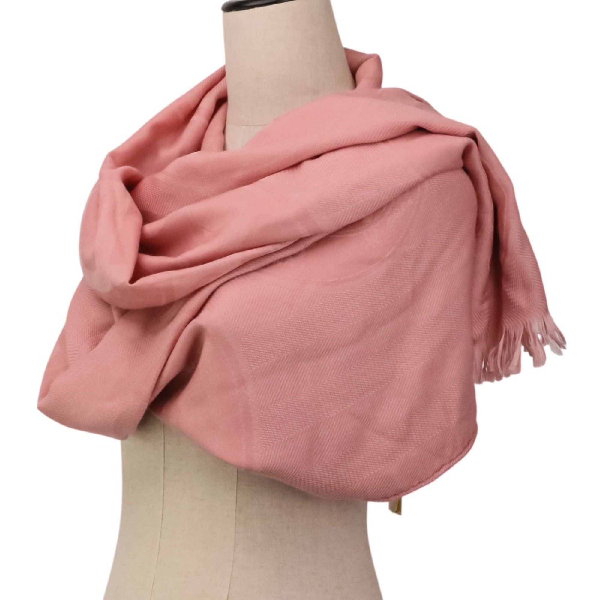 Hermes Hermes New Libris Rose Poudre Silk Blend Cashmere Large Stole Shawl 262494S Pink Women's Size ONE SIZE - 7 Thumbnail