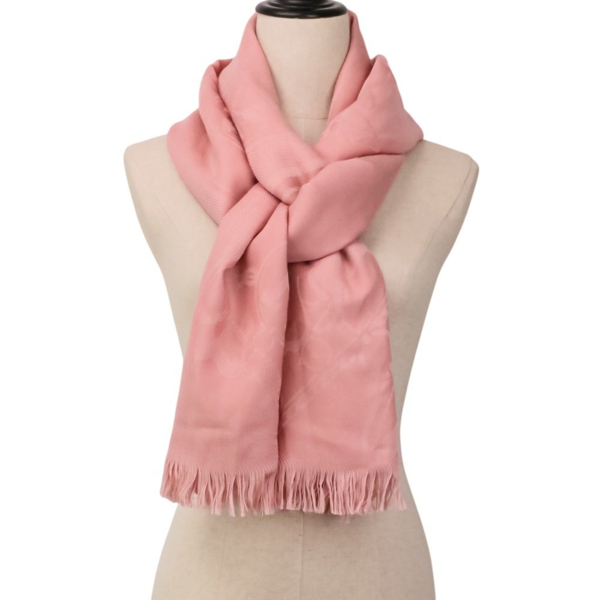 Hermes Hermes New Libris Rose Poudre Silk Blend Cashmere Large Stole Shawl 262494S Pink Women's Size ONE SIZE - 8 Thumbnail