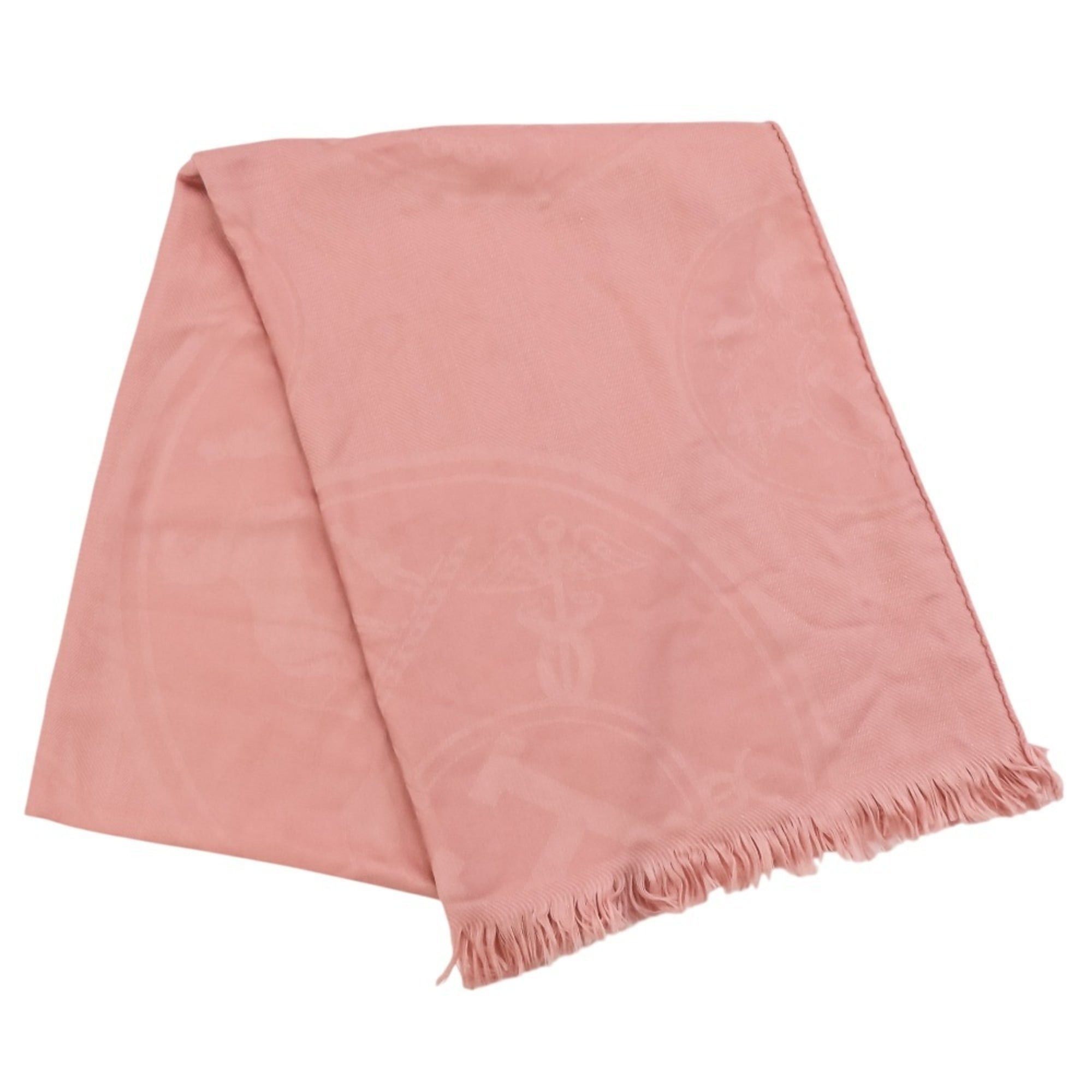 Hermes Hermes New Libris Rose Poudre Silk Blend Cashmere Large Stole Shawl 262494S Pink Women's Size ONE SIZE - 2 Thumbnail