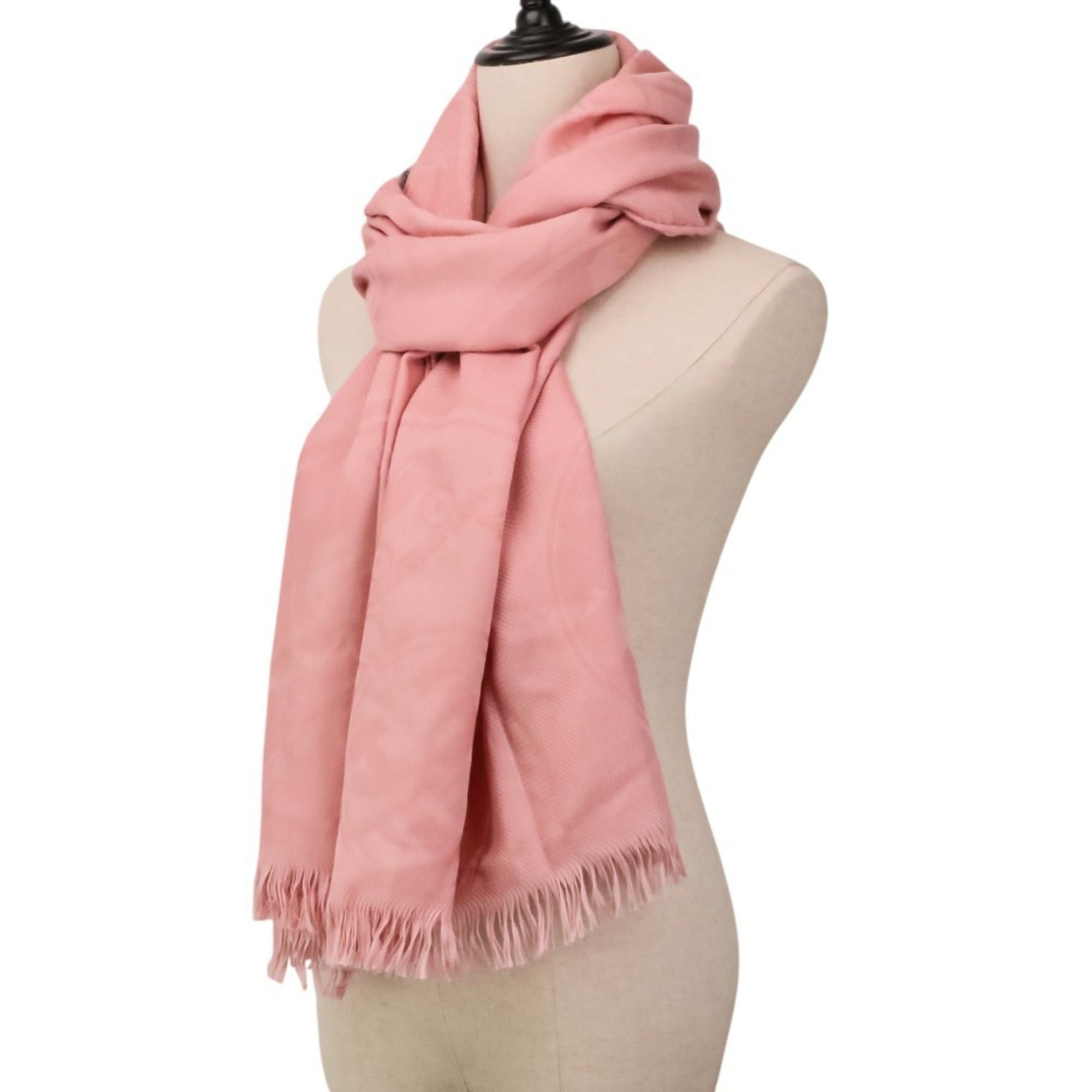 Hermes Hermes New Libris Rose Poudre Silk Blend Cashmere Large Stole Shawl 262494S Pink Women's Size ONE SIZE - 9 Thumbnail