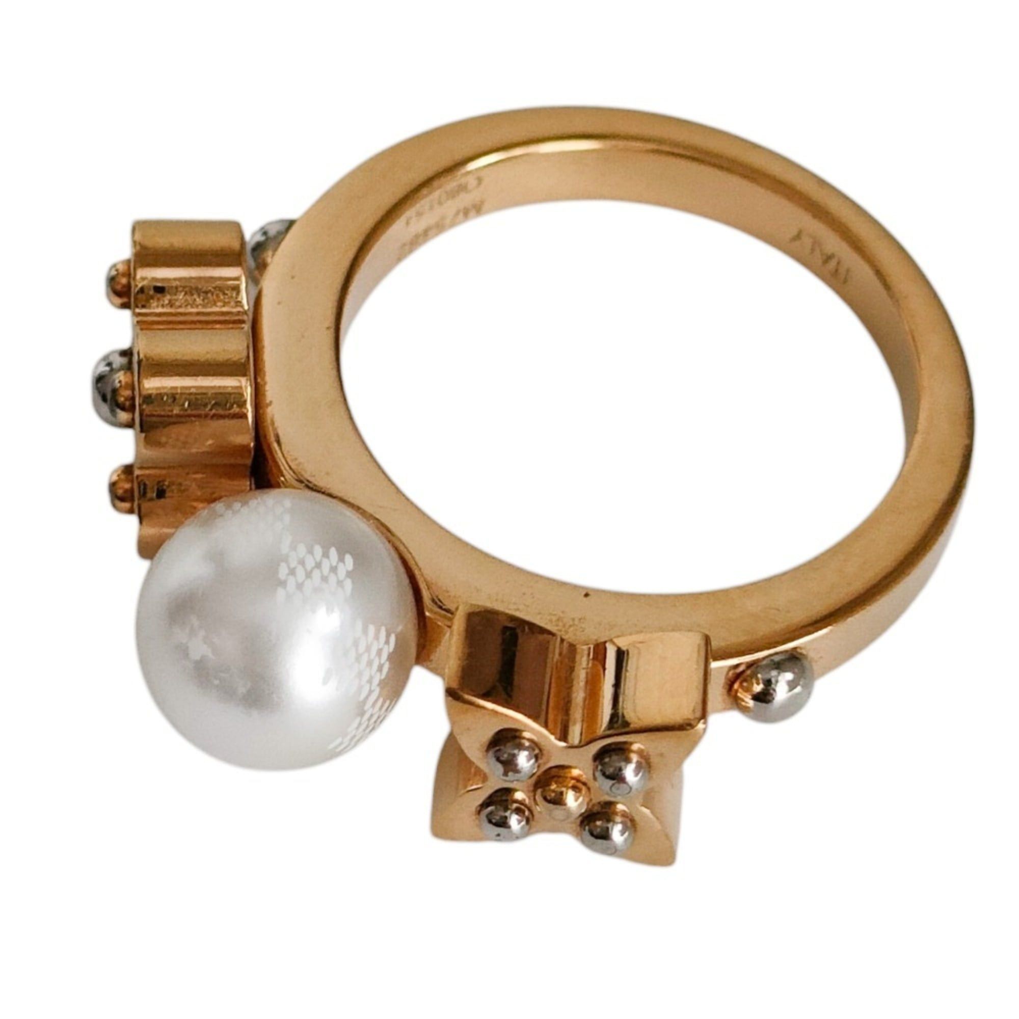 Louis Vuitton LOUIS VUITTON Charmy Pearl Ring, Gold Color, Women's M75482 M 1 Size ONE SIZE - 7 Thumbnail